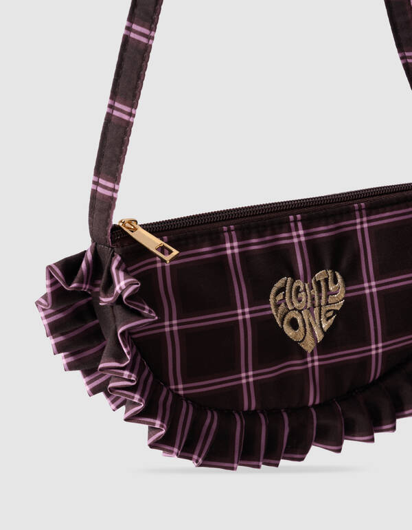 Karierte Ruffle Tasche Braun SHOEBY ACCESSOIRES