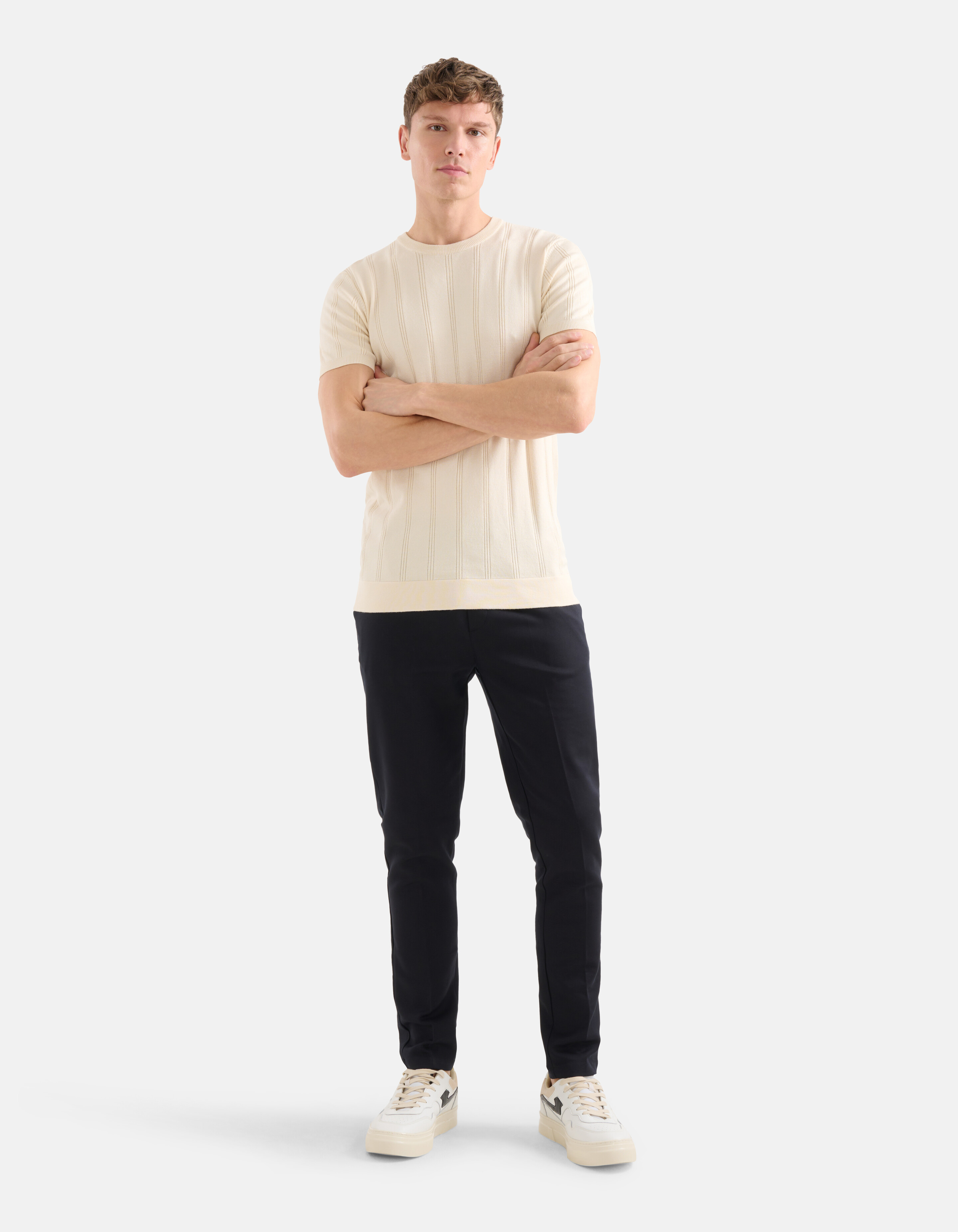 Gestricktes T-shirt Beige SHOEBY MEN