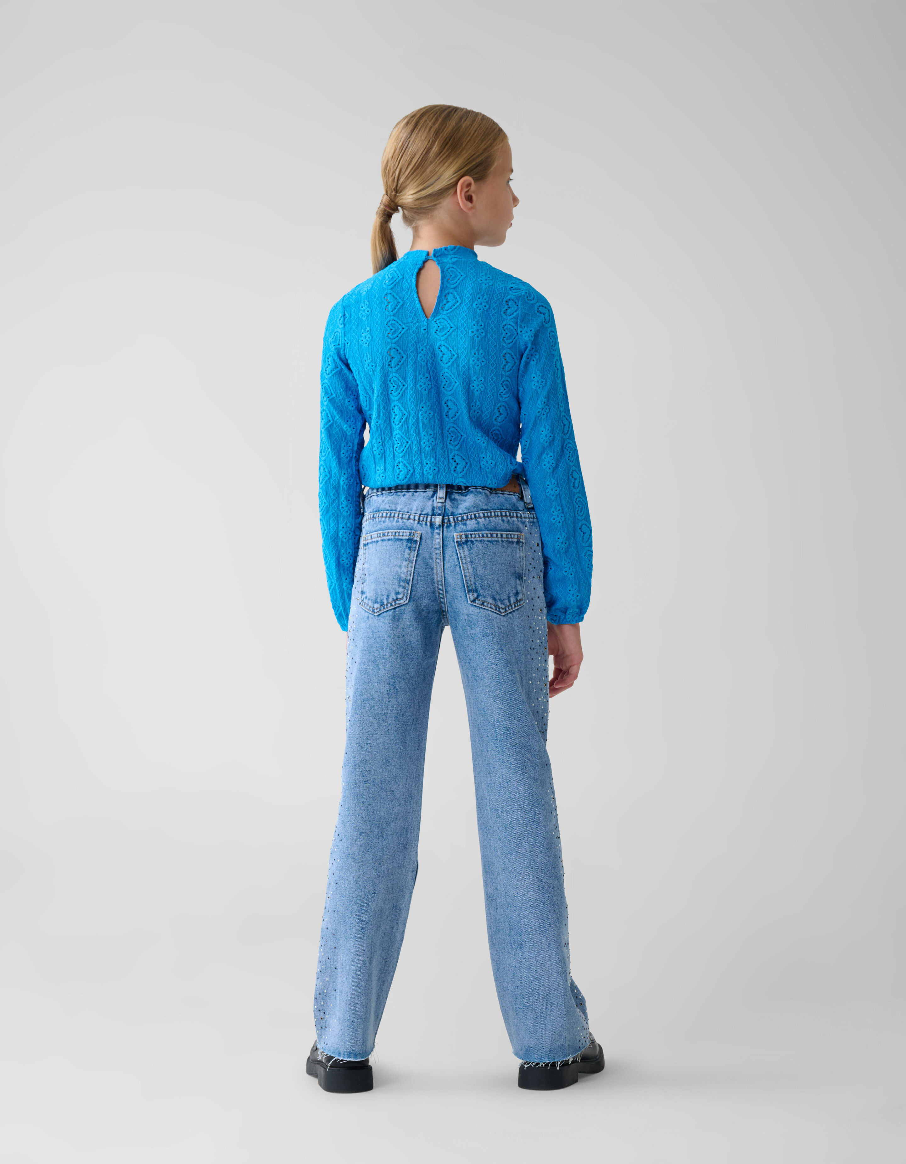 Besticktes Top Blau SHOEBY GIRLS