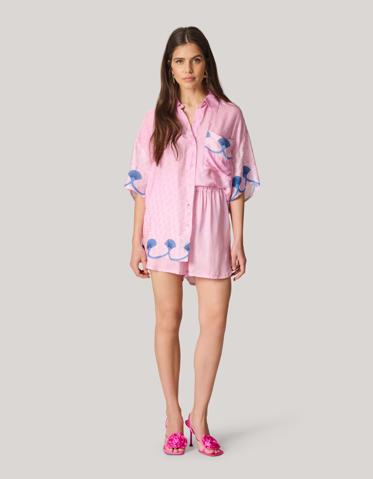 Bedruckte Bluse Light Pink SHOEBY WOMEN