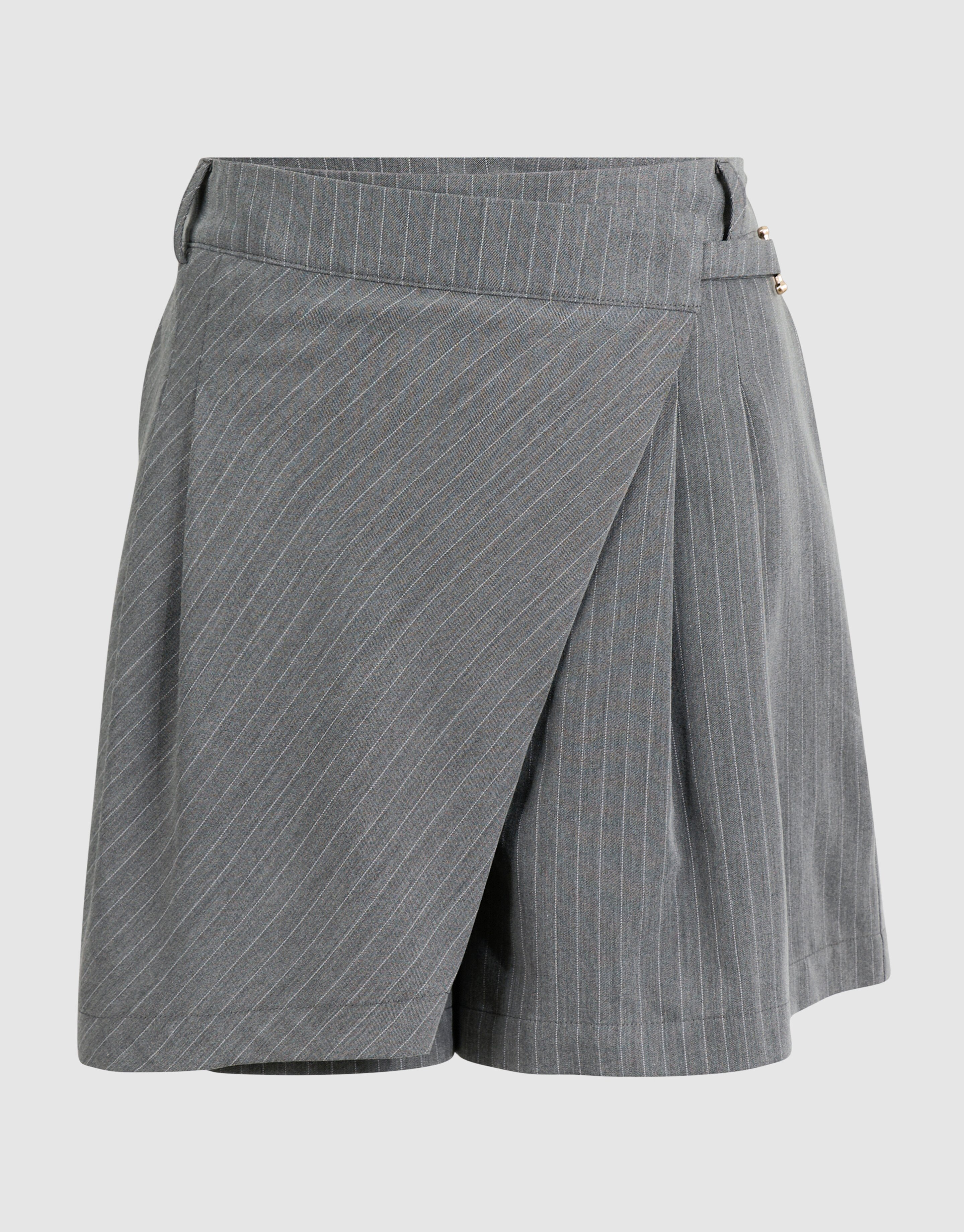 Nadelstreifen-Plissee-Skort Dunkelgrau SHOEBY WOMEN