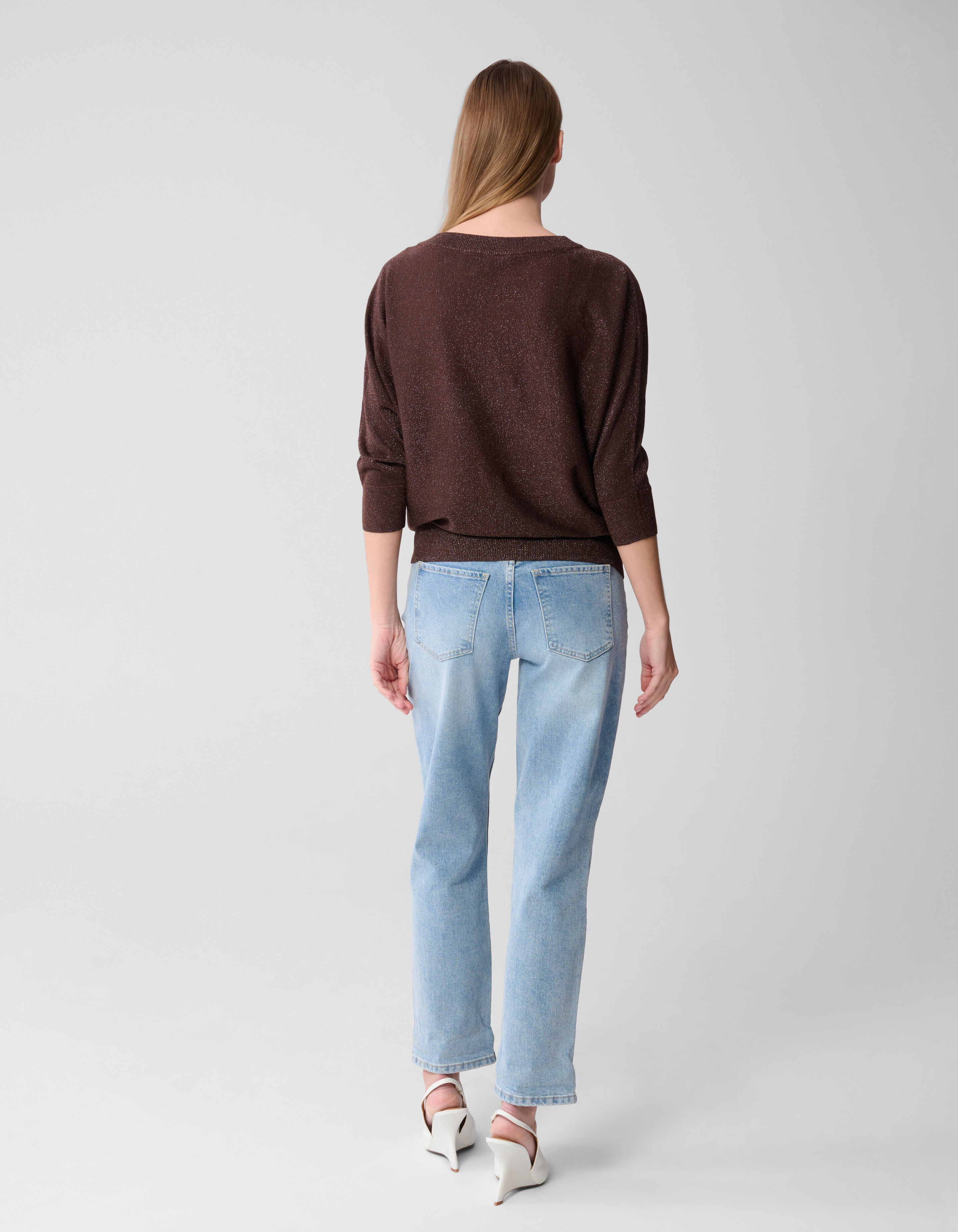Glitter Fledermaus Pullover Dunkelbraun SHOEBY WOMEN