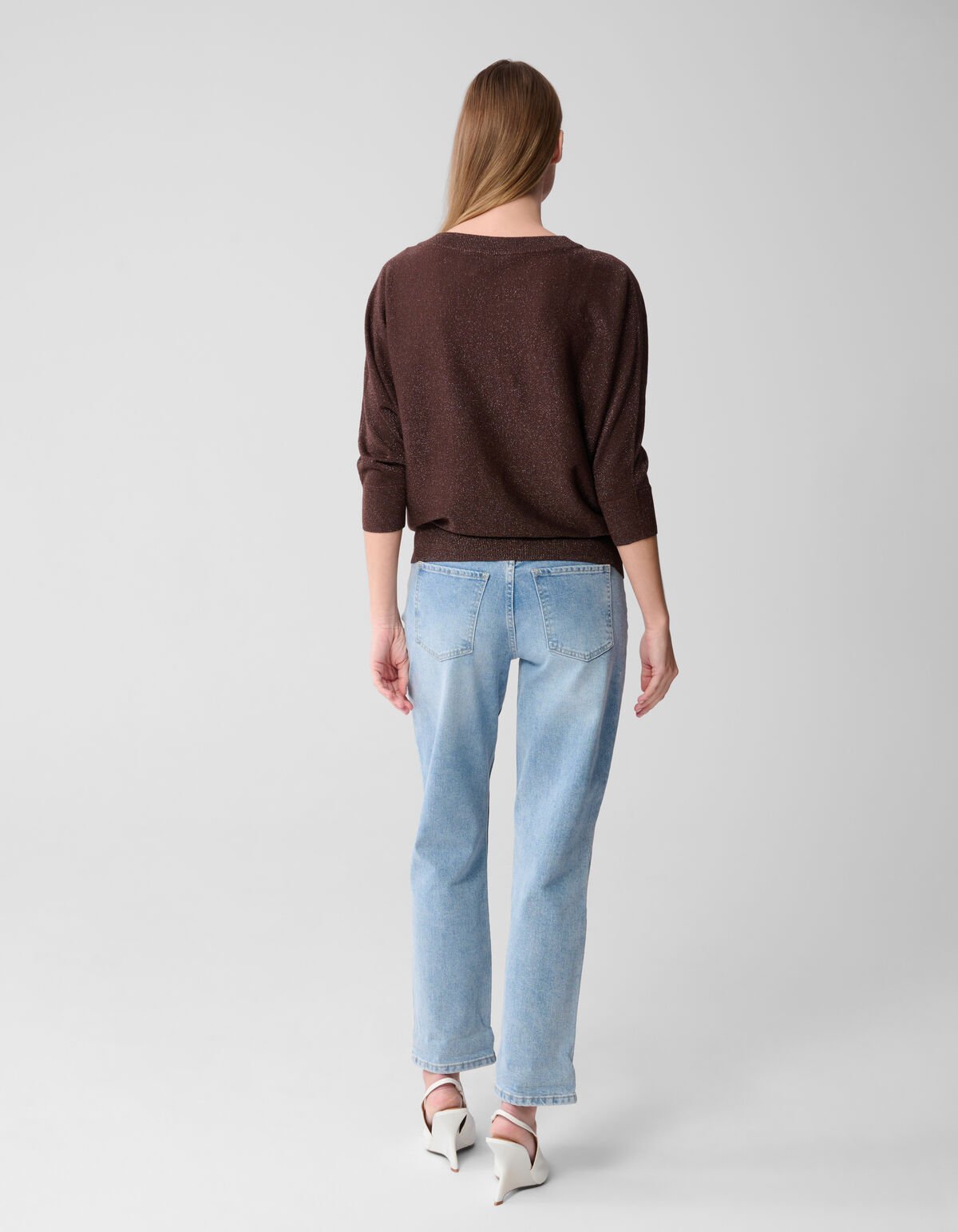 Glitter Fledermaus Pullover Dunkelbraun SHOEBY WOMEN