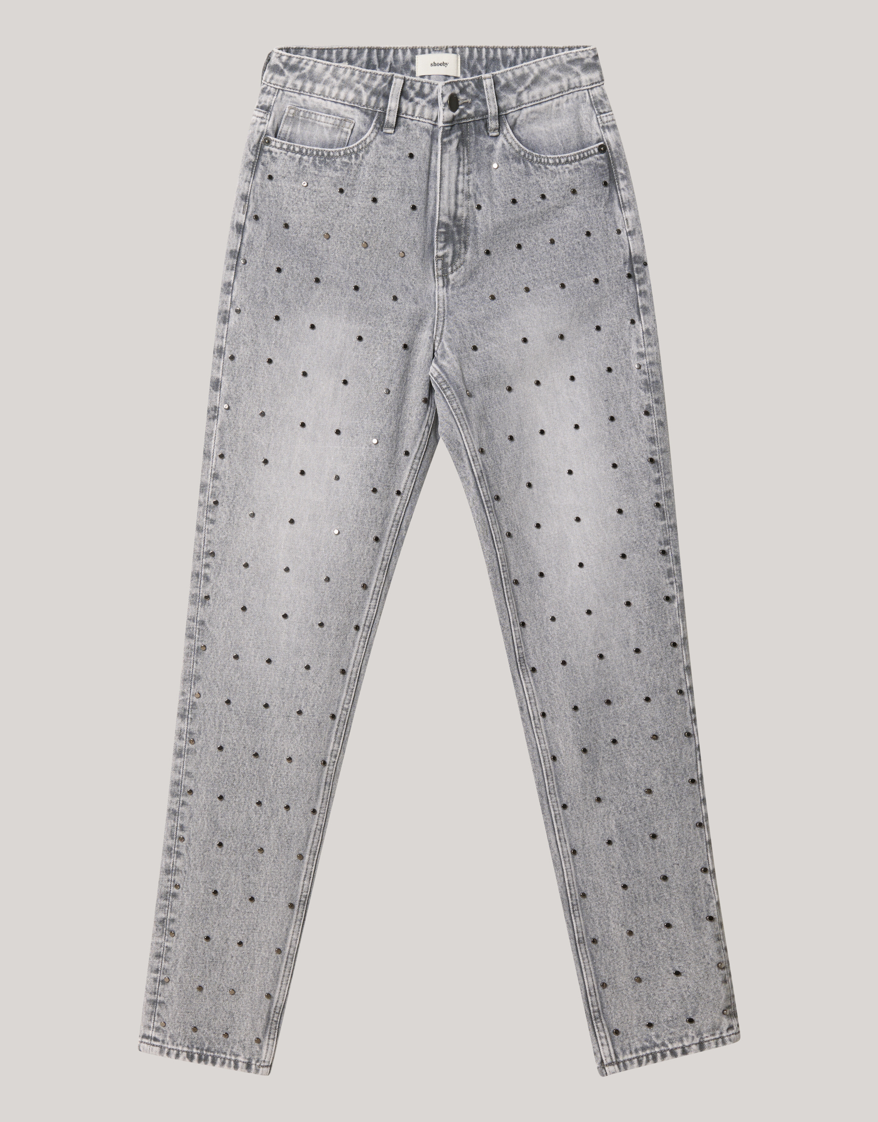 Nieten Jeans mit taillierter Passform Grau SHOEBY WOMEN
