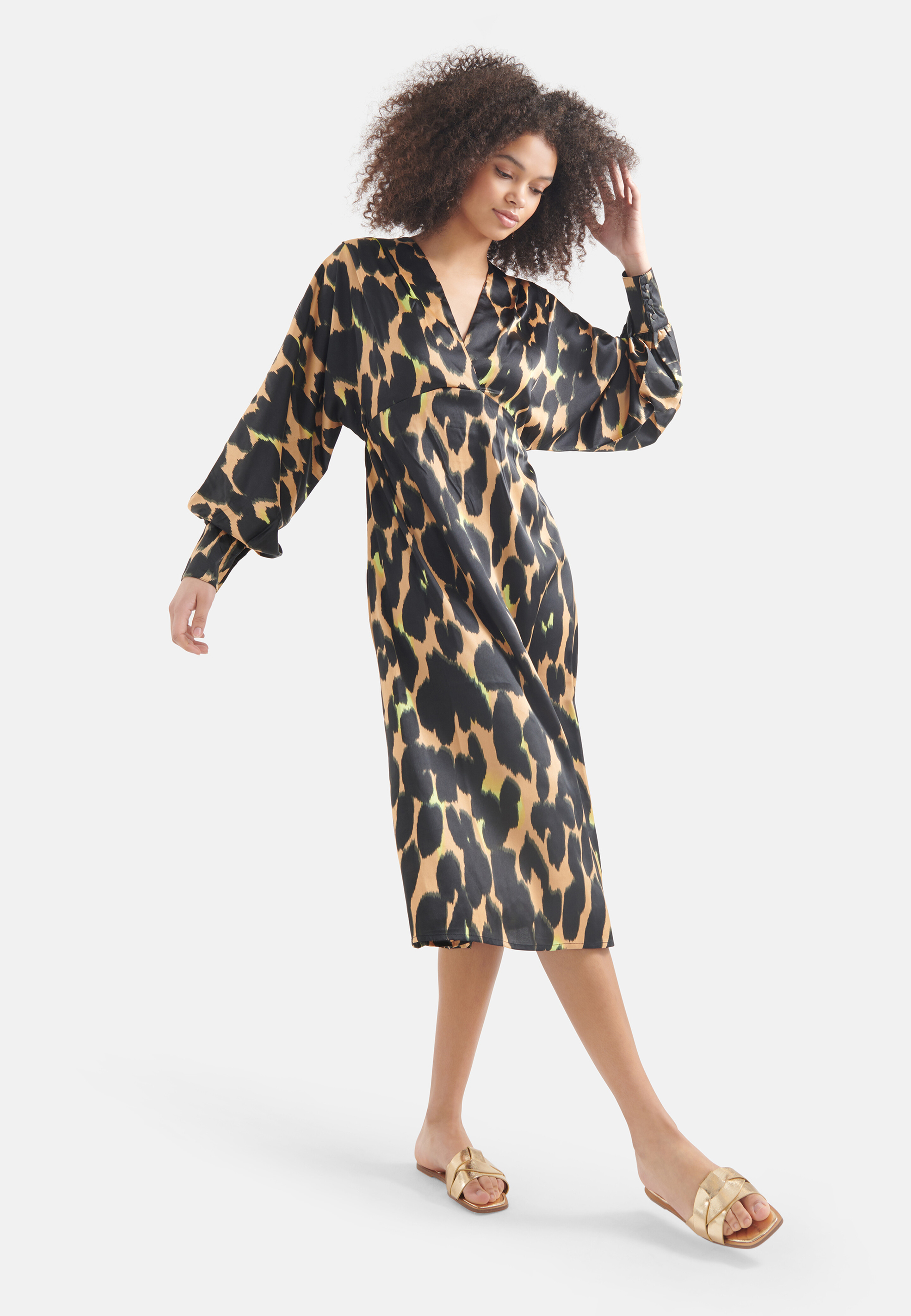 Maxikleid mit Leopardenmuster Braun SHOEBY WOMEN