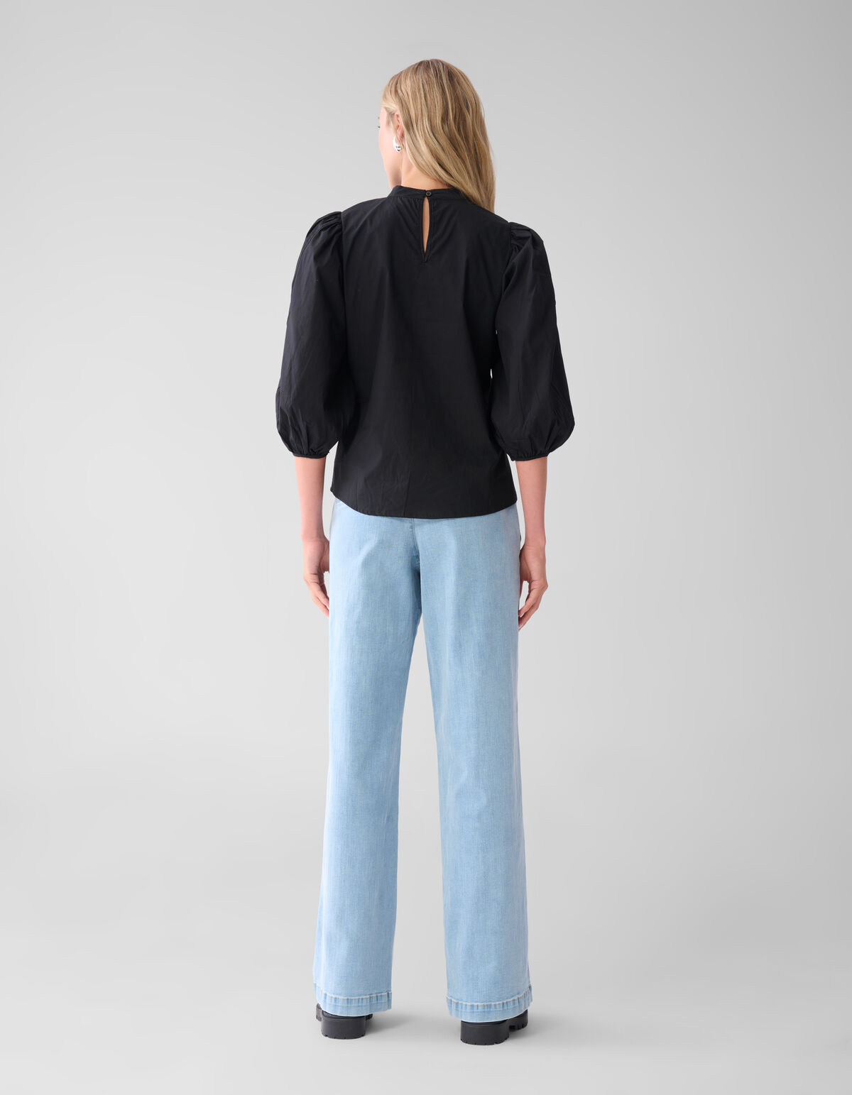 Strass Herz Popeline Bluse Schwarz SHOEBY WOMEN