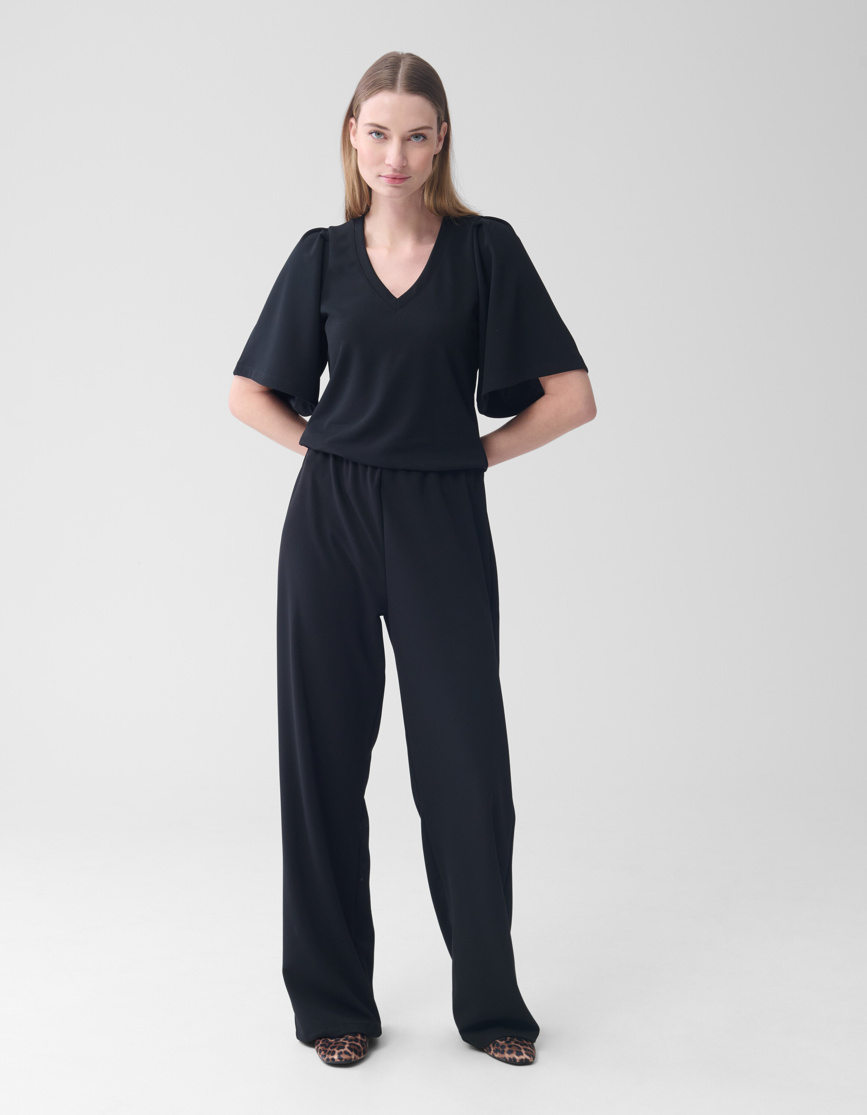 Basic-Hose mit weitem Bein Schwarz SHOEBY WOMEN