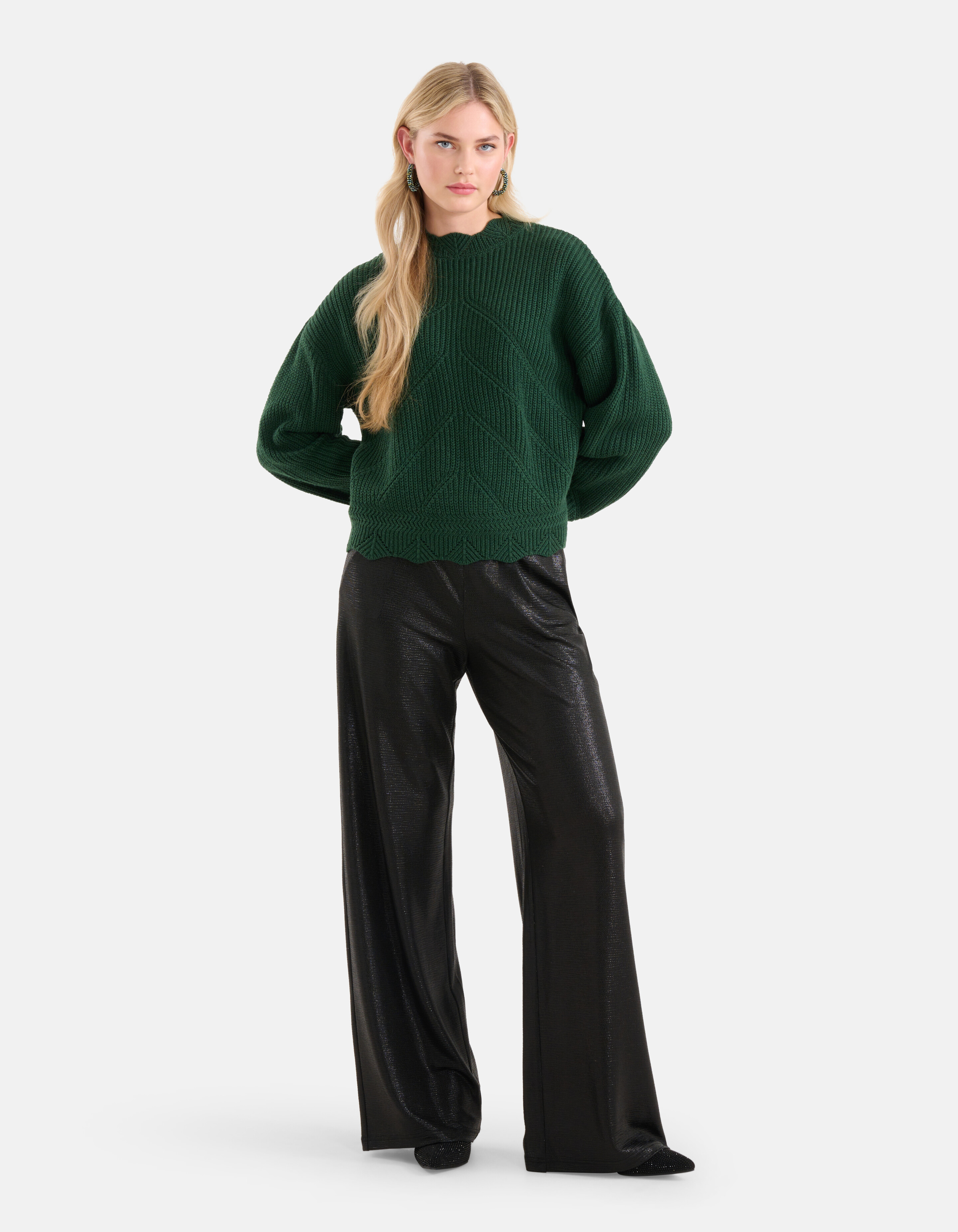 Kabelpullover dunkelgrün SHOEBY WOMEN