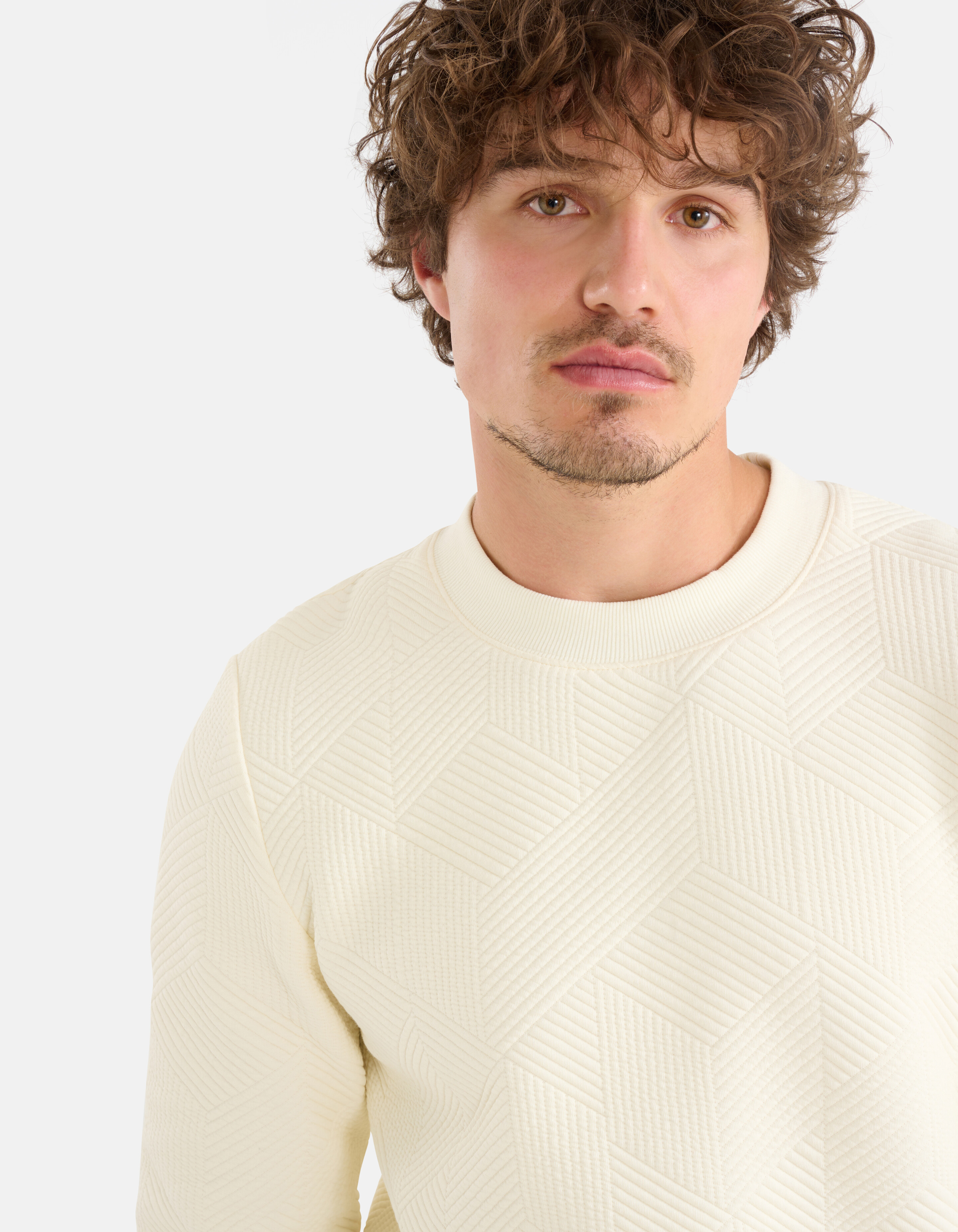Geometrische Sweater Gebroken Wit SHOEBY MEN