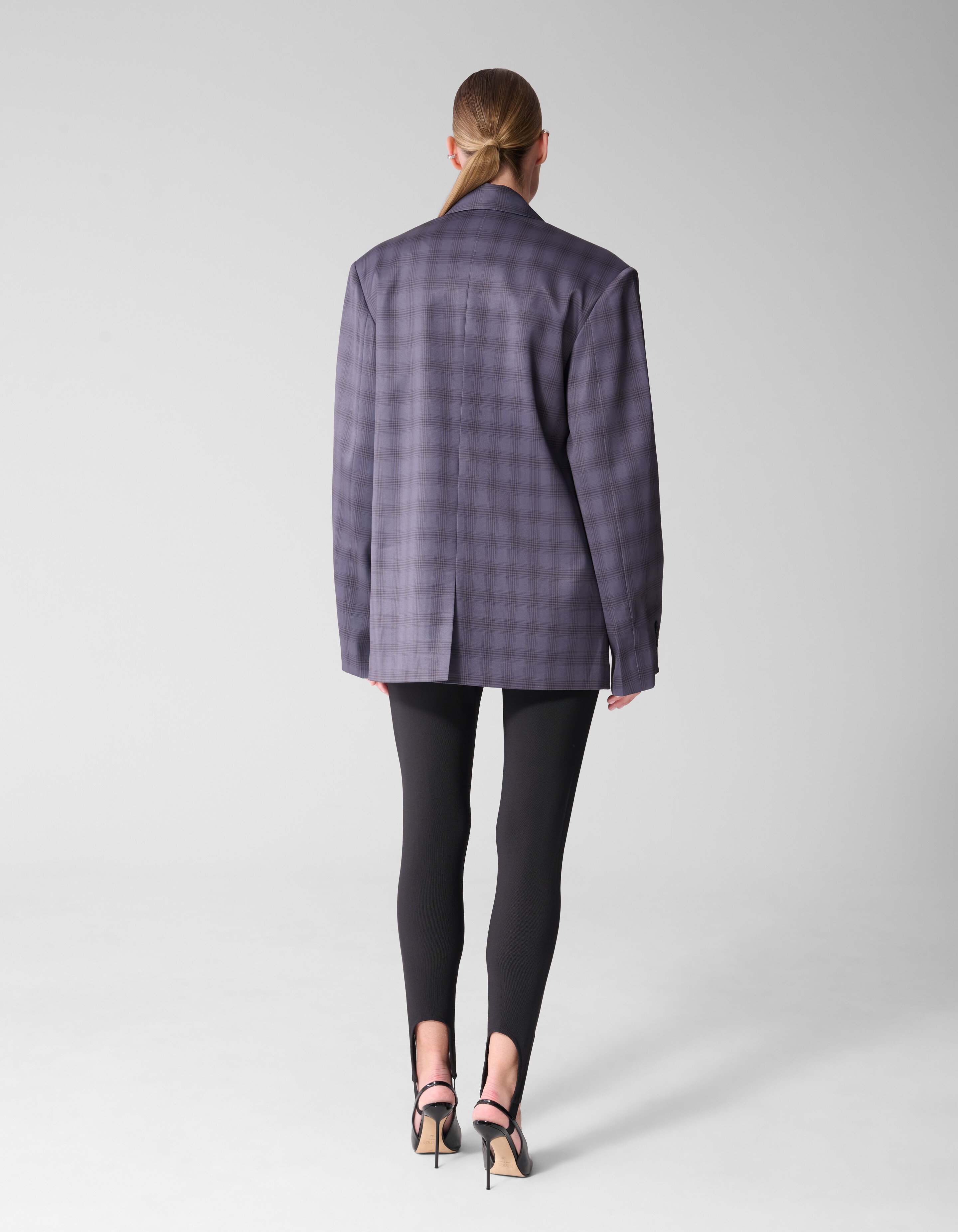 Satin-Karoblazer Grau By Mieke SHOEBY WOMEN