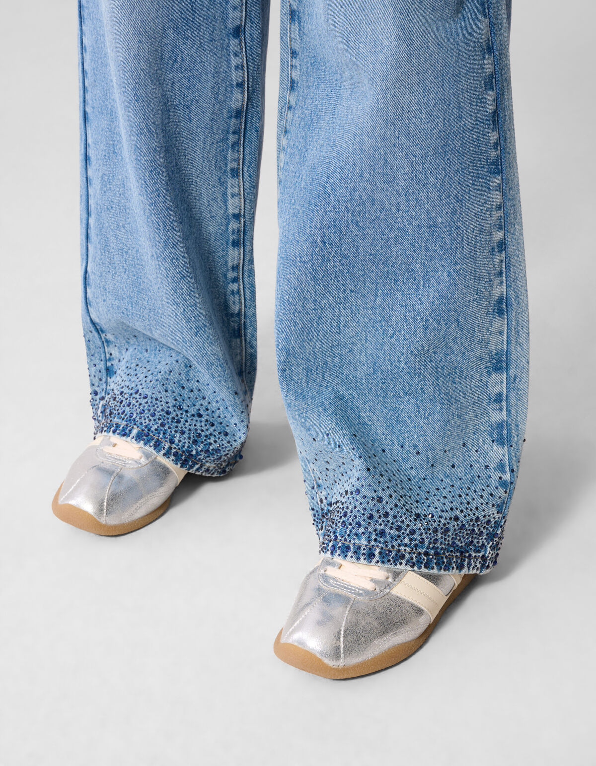 Strass Ultra Wide Leg Fit Jeans Blau SHOEBY GIRLS