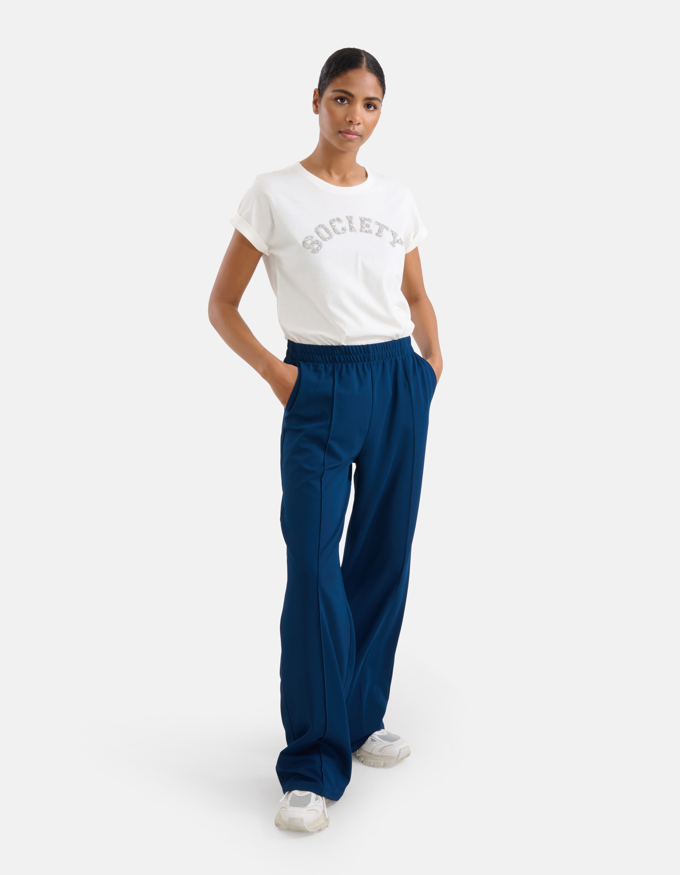 Basic-Hose mit weitem Bein Blau SHOEBY WOMEN