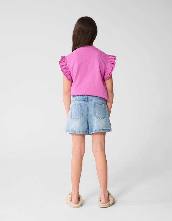 Ruffle Soleil Artwork T-Shirt Rosa SHOEBY GIRLS