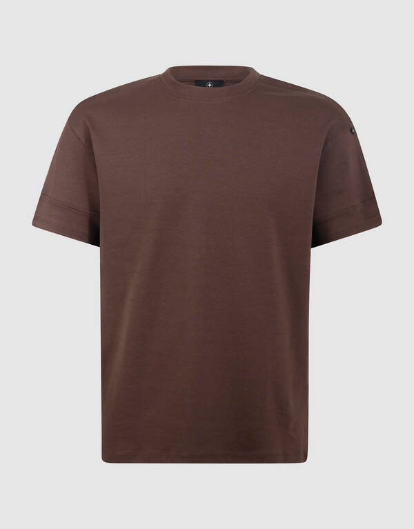 Minimalistisches T-Shirt in Dunkelbraun SHOEBY MEN