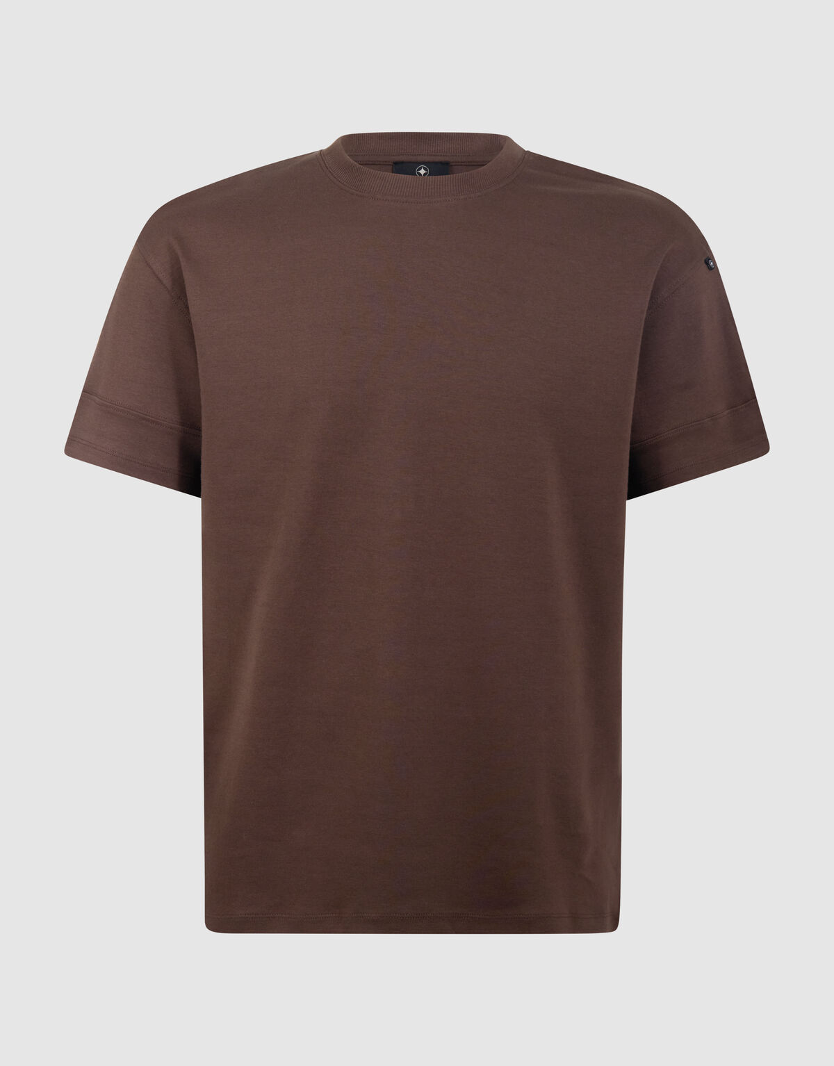 Minimalistisches T-Shirt in Dunkelbraun SHOEBY MEN