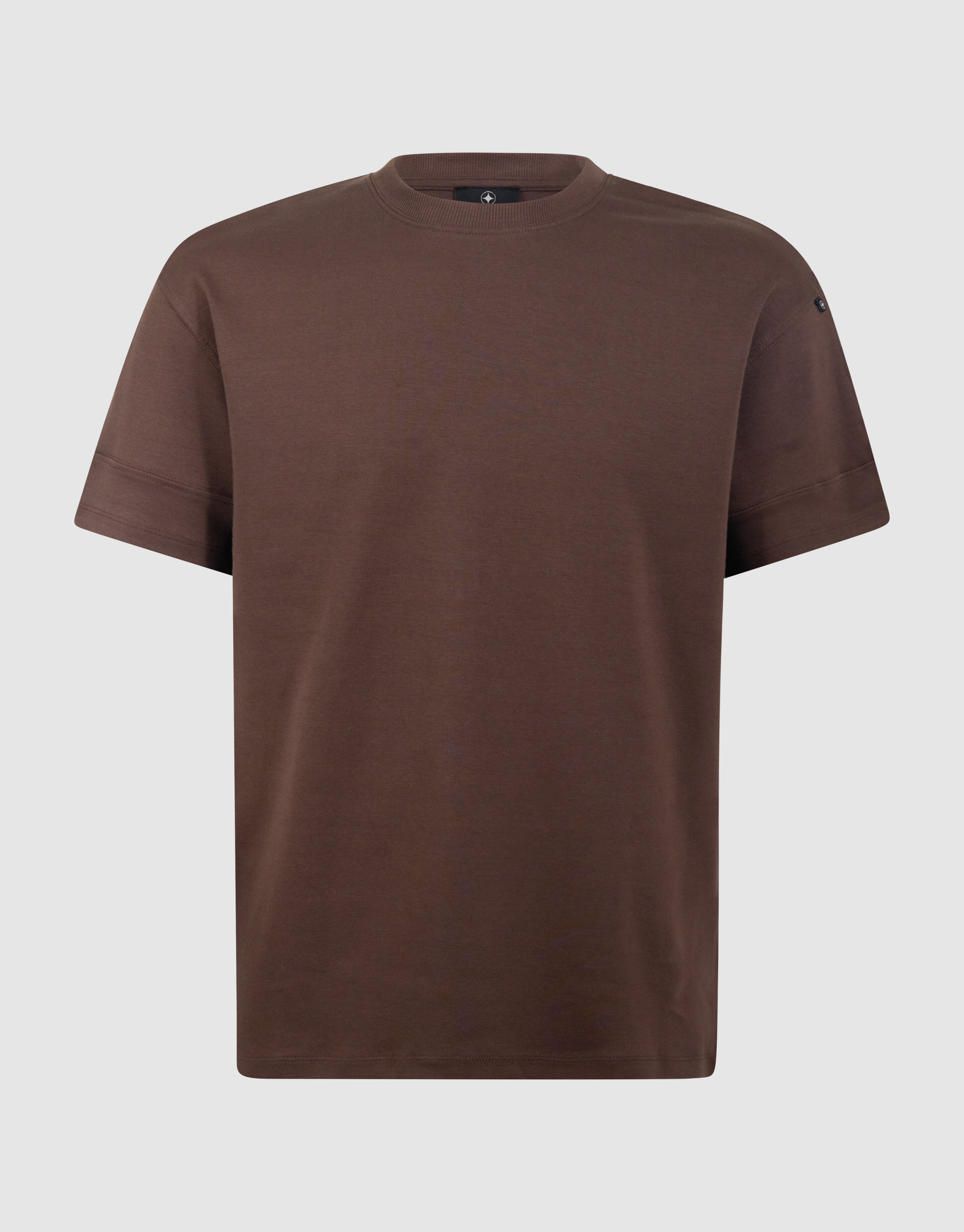 Minimalistisches T-Shirt in Dunkelbraun SHOEBY MEN