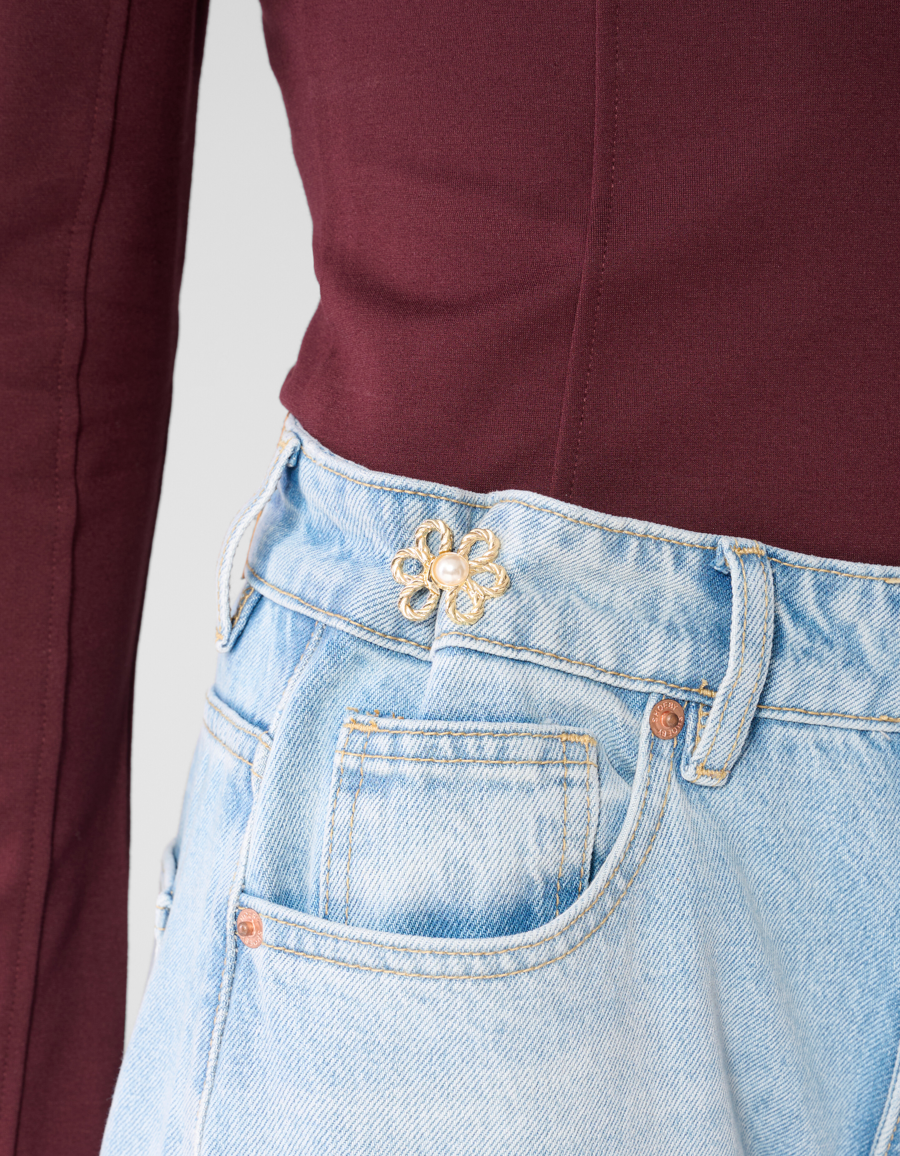 Flower Jeans-Anstecker Gold SHOEBY ACCESSOIRES
