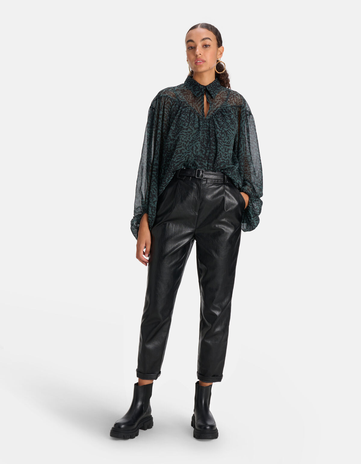 Chiffonbluse Dunkelgrün SHOEBY WOMEN