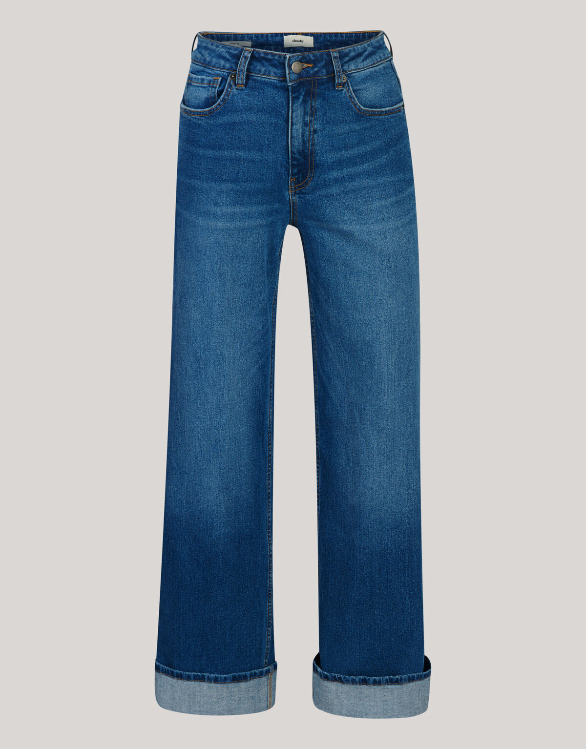 Weit geschnittene Turn Up Jeans Mediumstone von Mi SHOEBY WOMEN