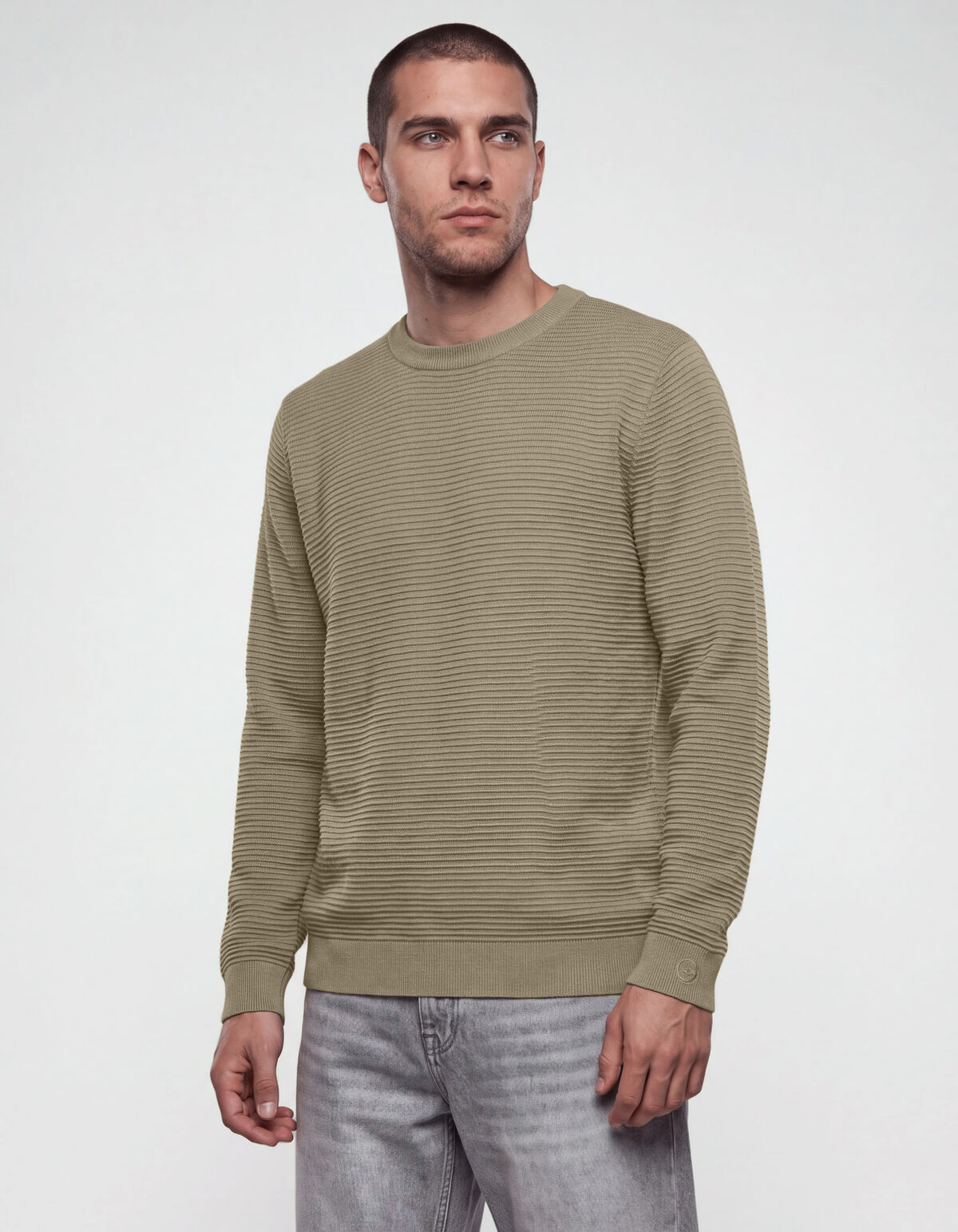 Rippstrick Pullover Grun SHOEBY MEN