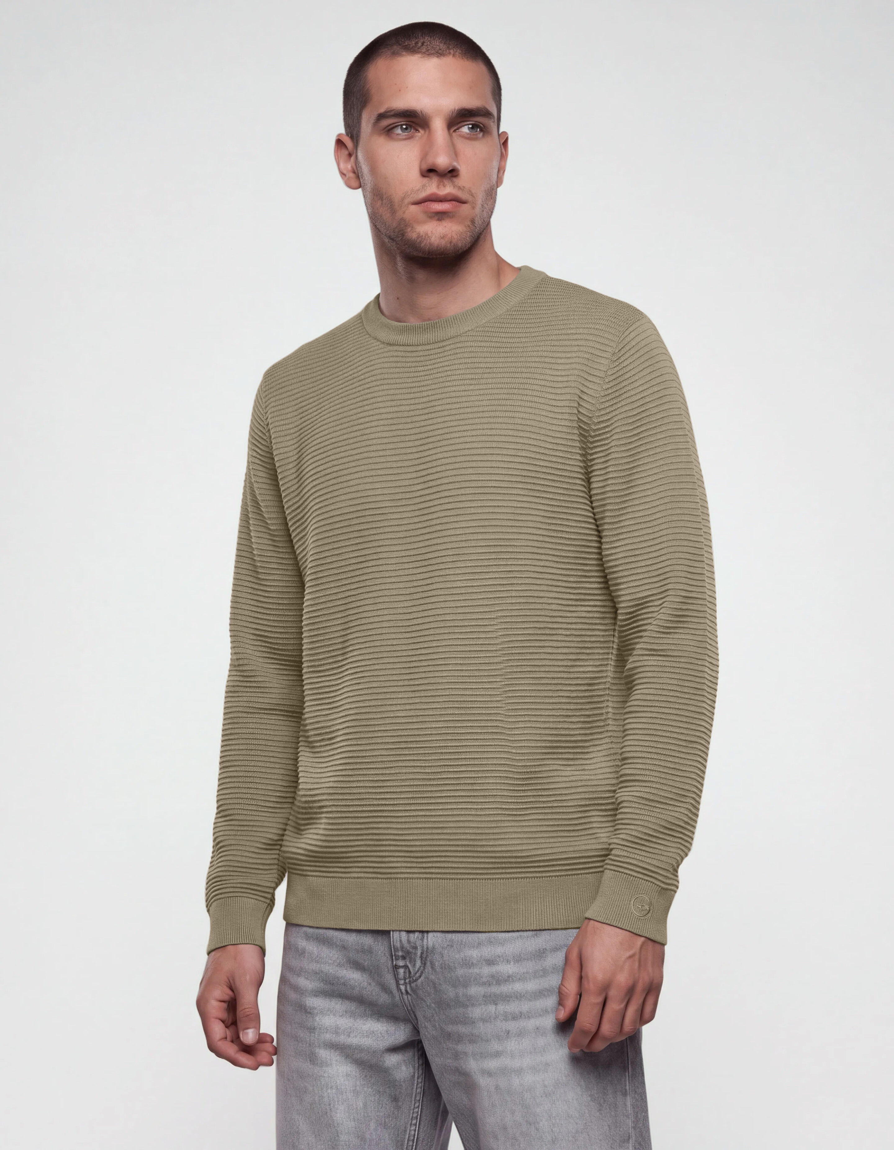 Rippstrick Pullover Grun SHOEBY MEN