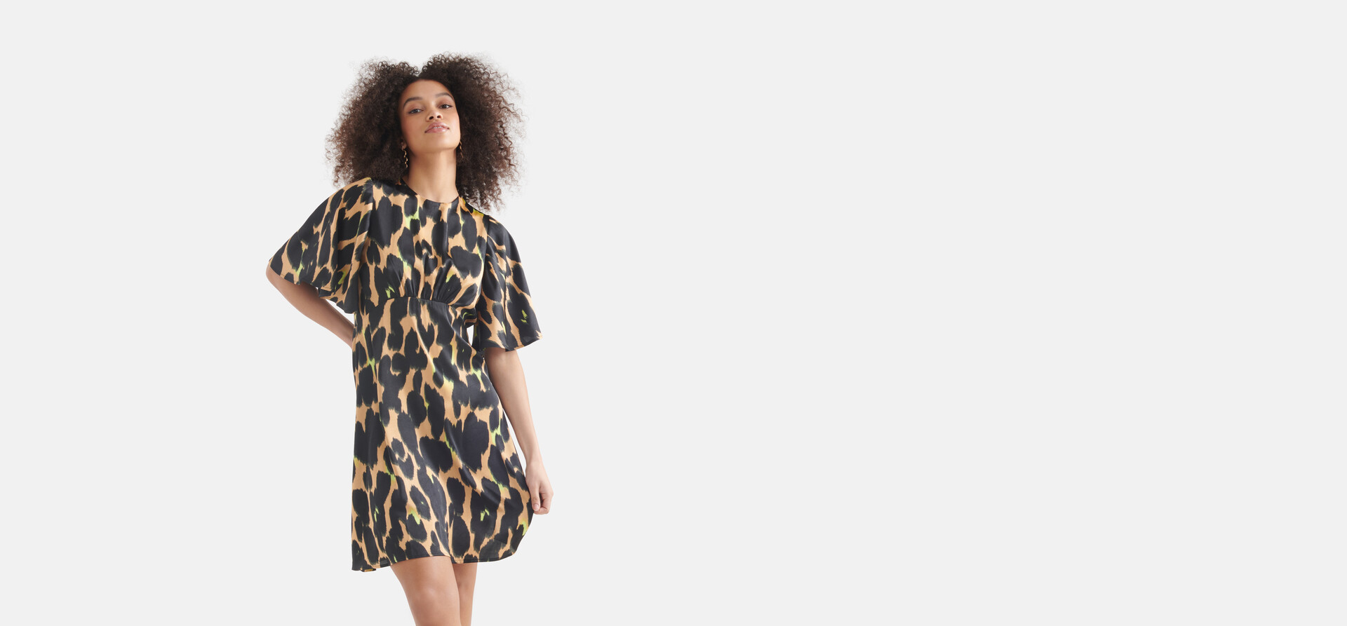 Midikleid mit Leopardenmuster Braun SHOEBY WOMEN