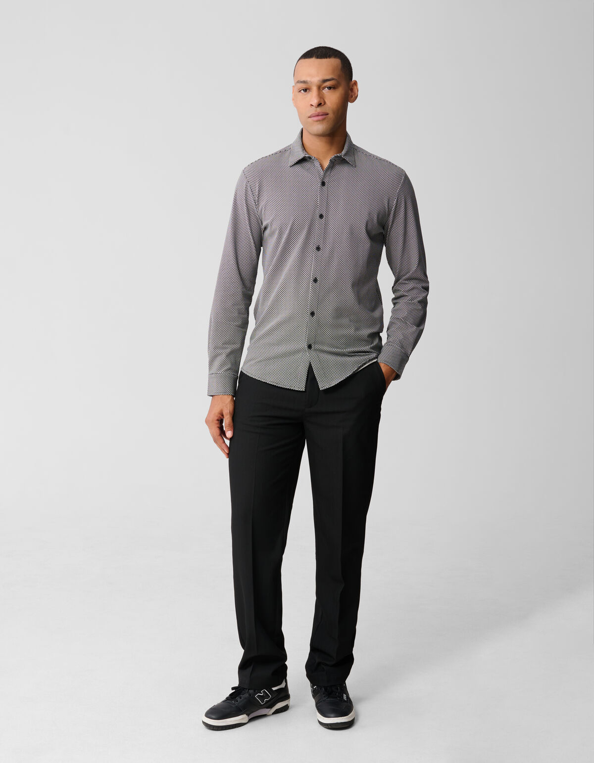 Bedrucktes Logo-Hemd, gebrochenes Weiß SHOEBY MEN