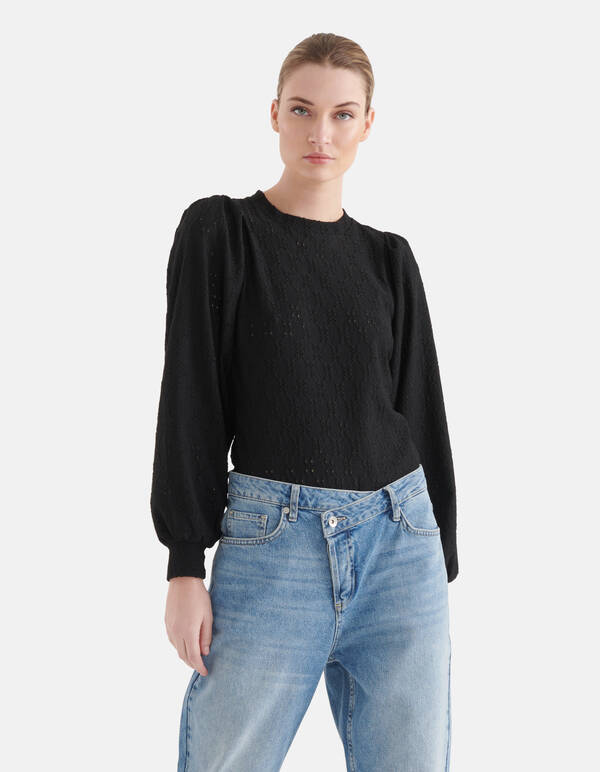 Stickerei Bluse Schwarz SHOEBY WOMEN