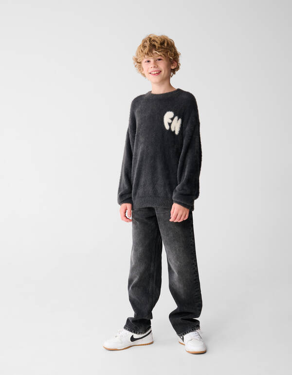 Kunstwerk Strickpullover Dunkelgrau SHOEBY BOYS