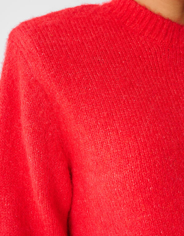 Shoulder Crew Strickpullover Rot SHOEBY WOMEN