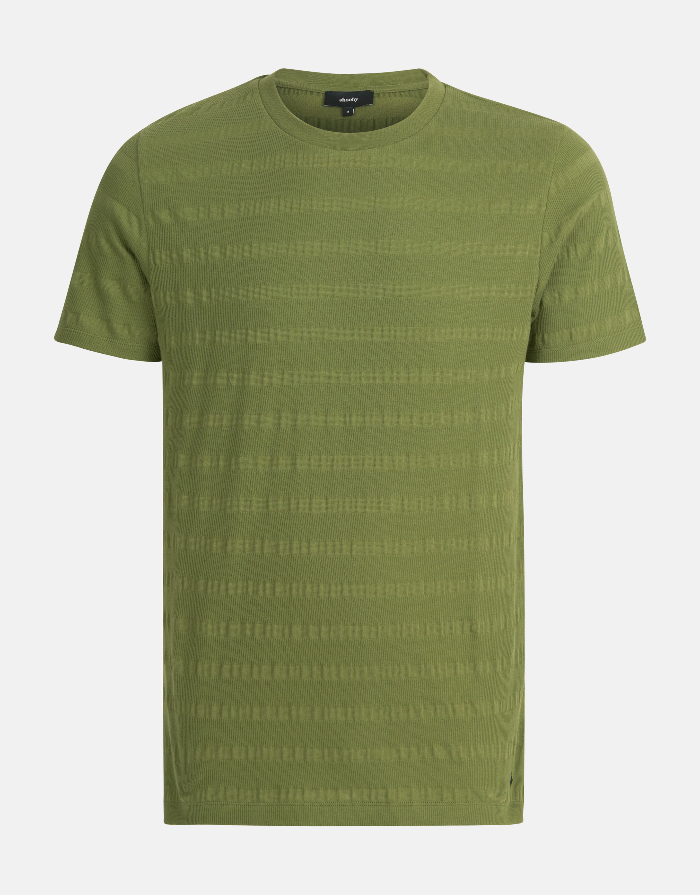 Crinkle-T-Shirt Dunkelgrün SHOEBY MEN