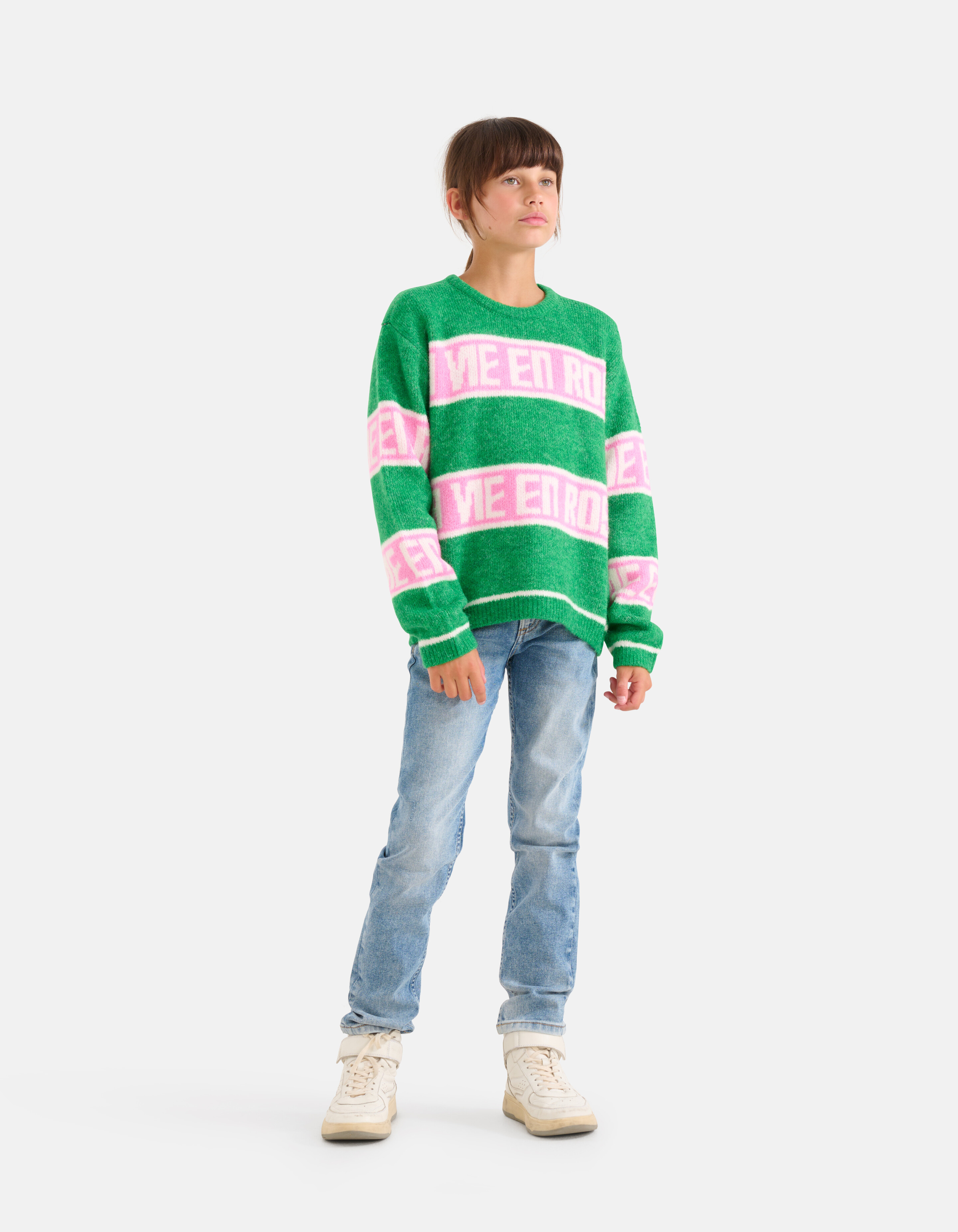 Gestreepte Trui Groen SHOEBY GIRLS