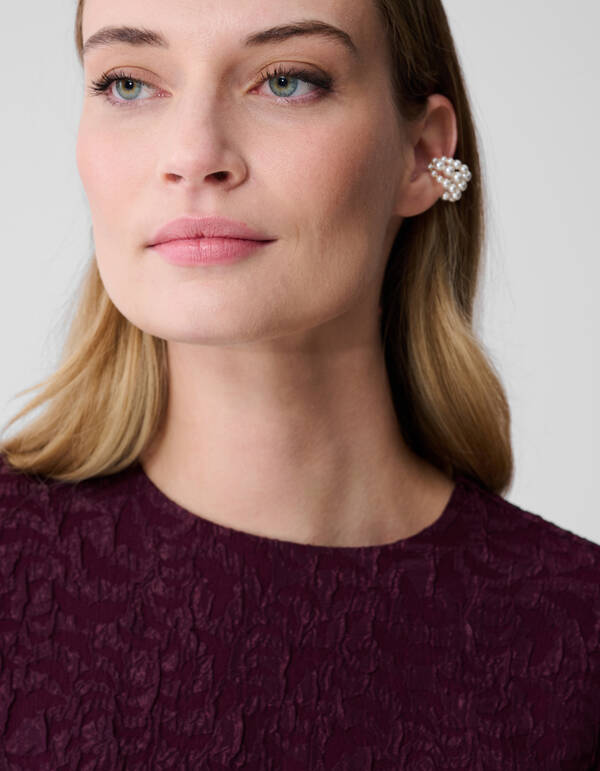 Jacquard Struktur Minikleid Dunkelrot SHOEBY WOMEN