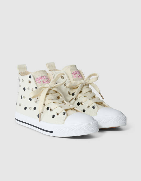 Polkadot Strass Sneakers Gebrochen Wei&szlig; SHOEBY SHOES