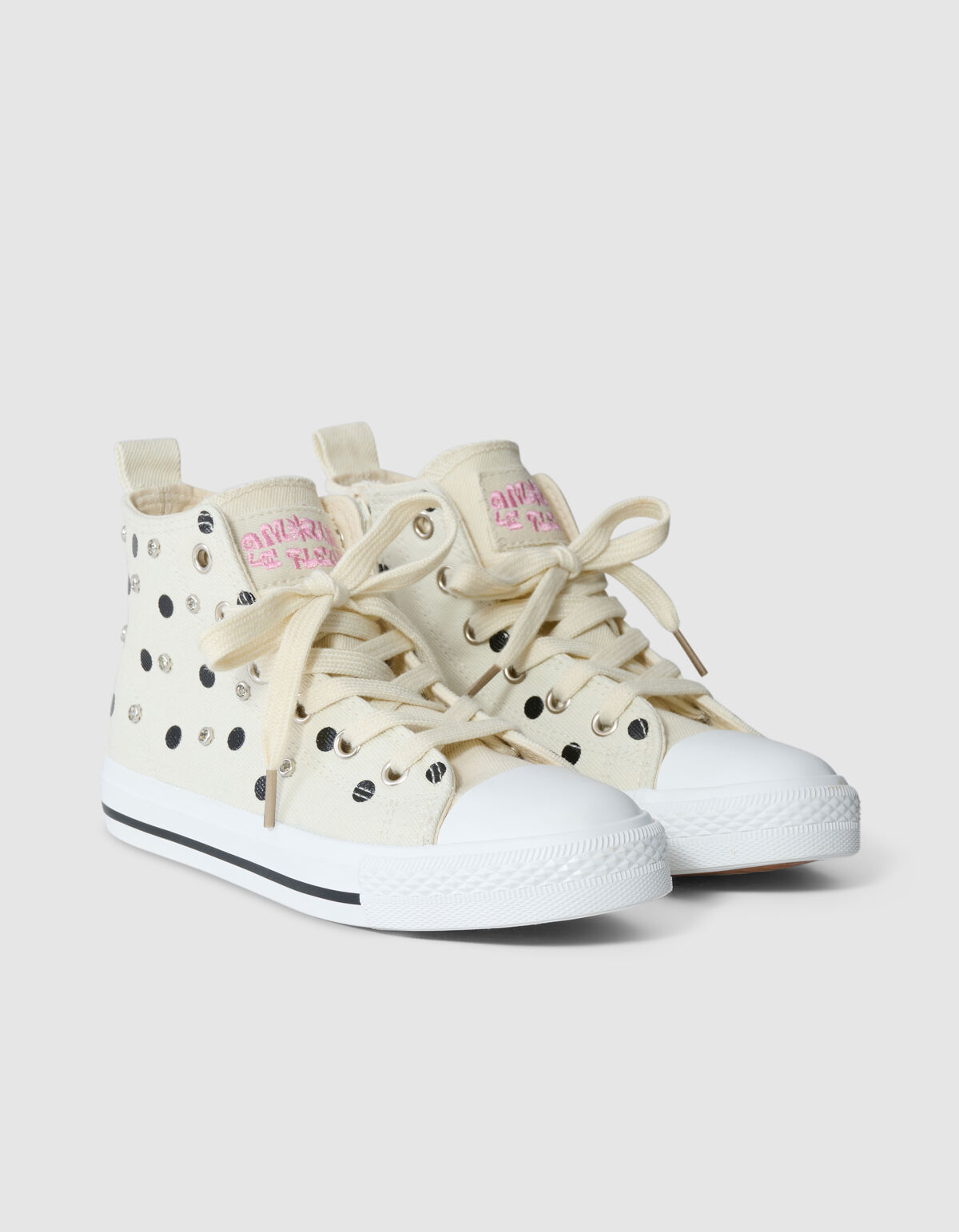 Polkadot Strass Sneakers Gebrochen Wei&szlig; SHOEBY SHOES