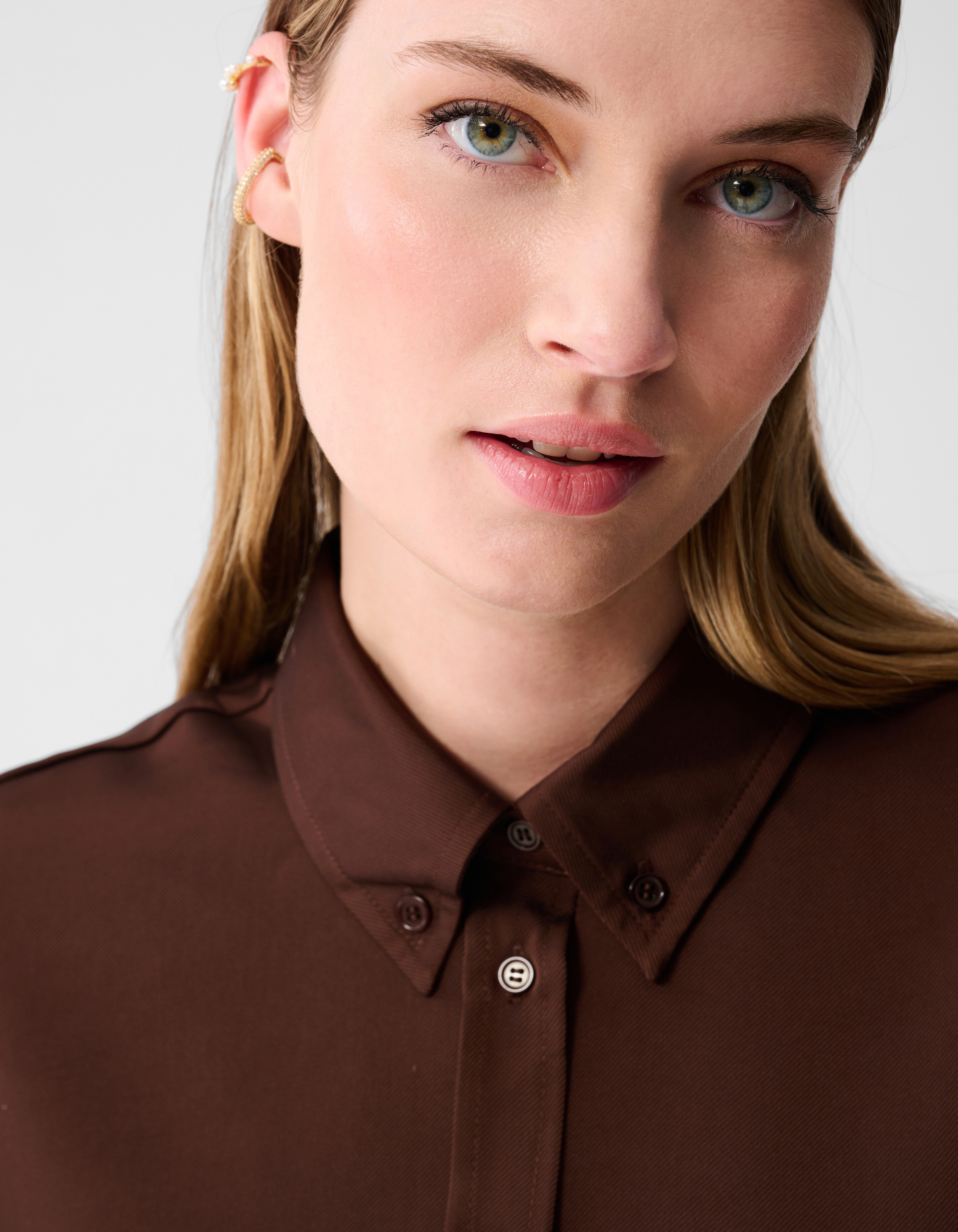 Bluse in Übergröße Dunkelbraun SHOEBY WOMEN