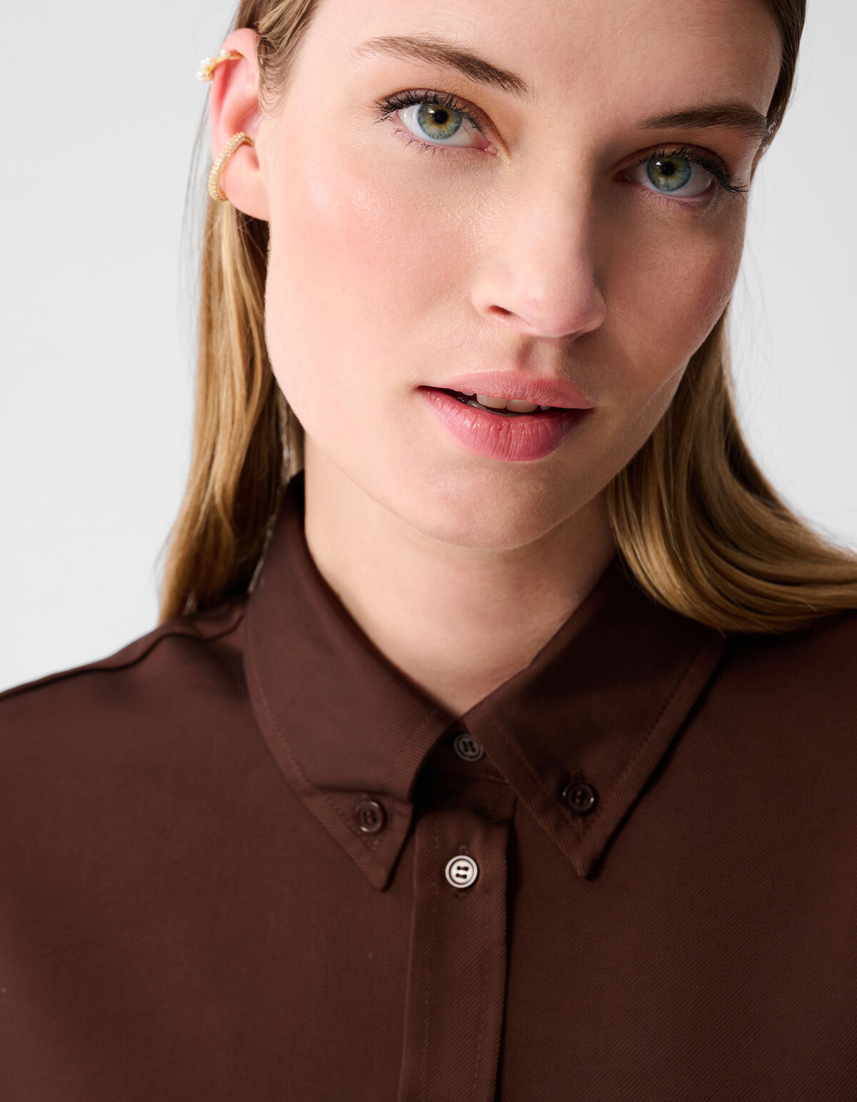 Bluse in Übergröße Dunkelbraun SHOEBY WOMEN