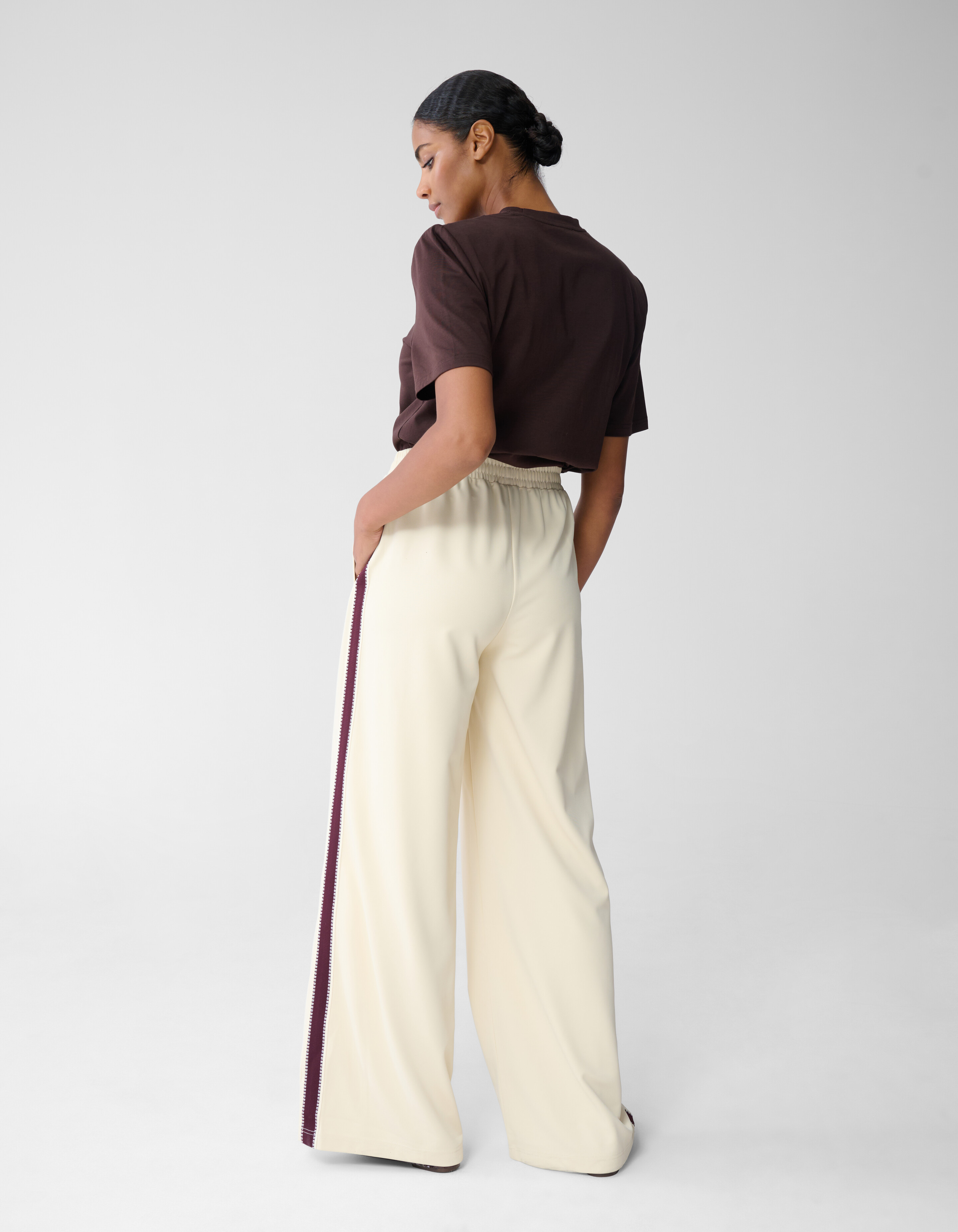 Tape Wide Leg Hose Gebrochenes Weiß SHOEBY WOMEN