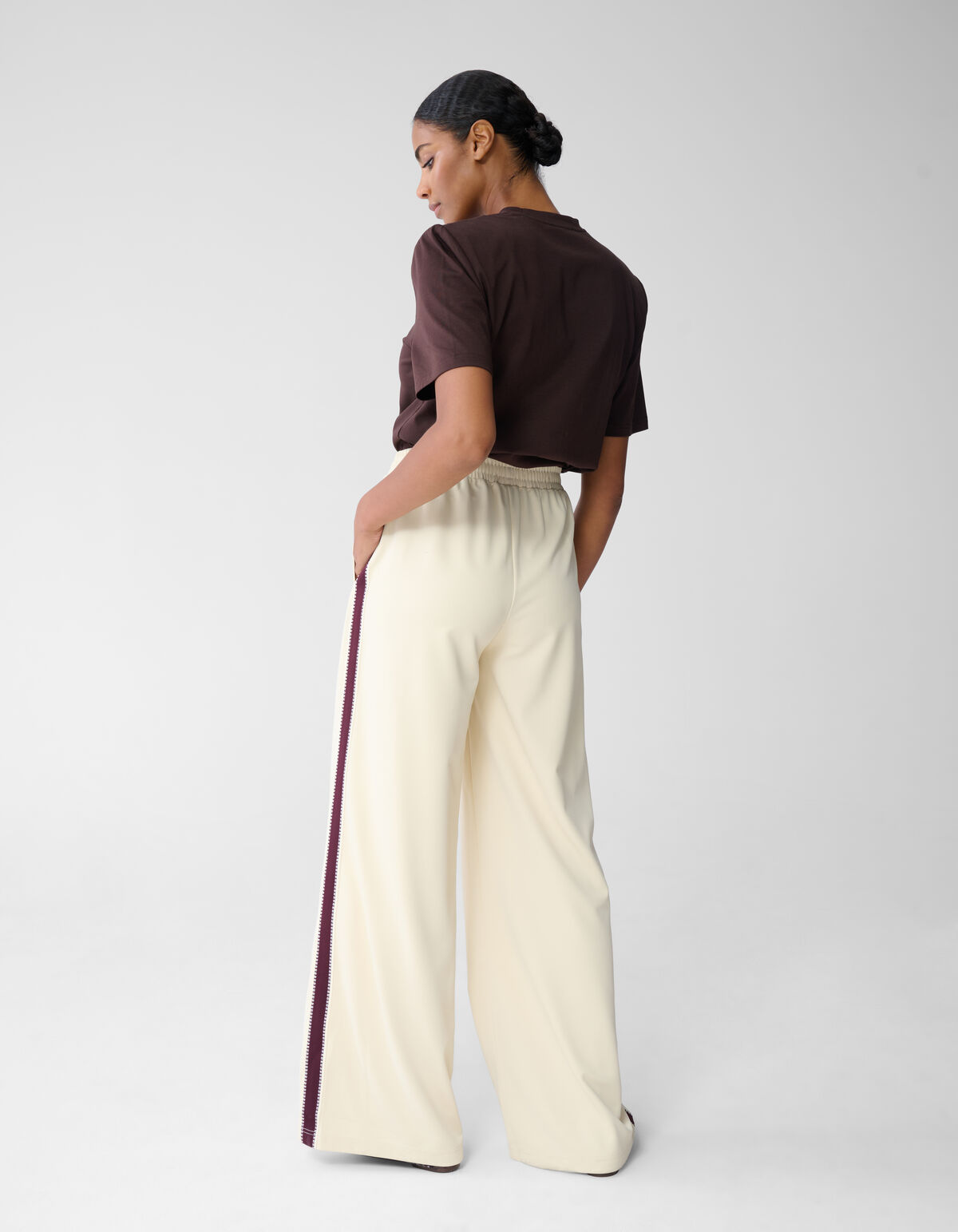 Tape Wide Leg Hose Gebrochenes Weiß SHOEBY WOMEN