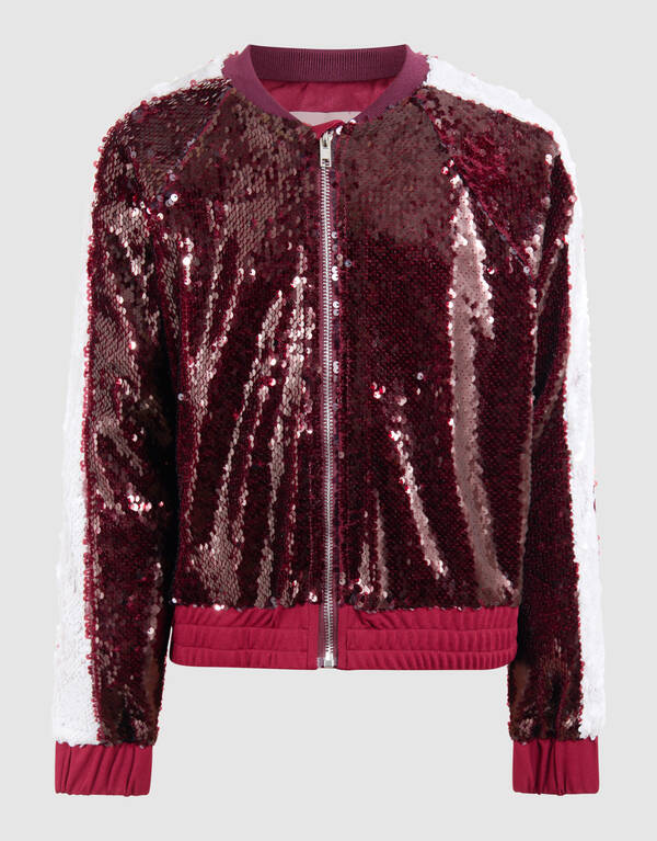 Pailletten Bomber Dunkelrot SHOEBY GIRLS