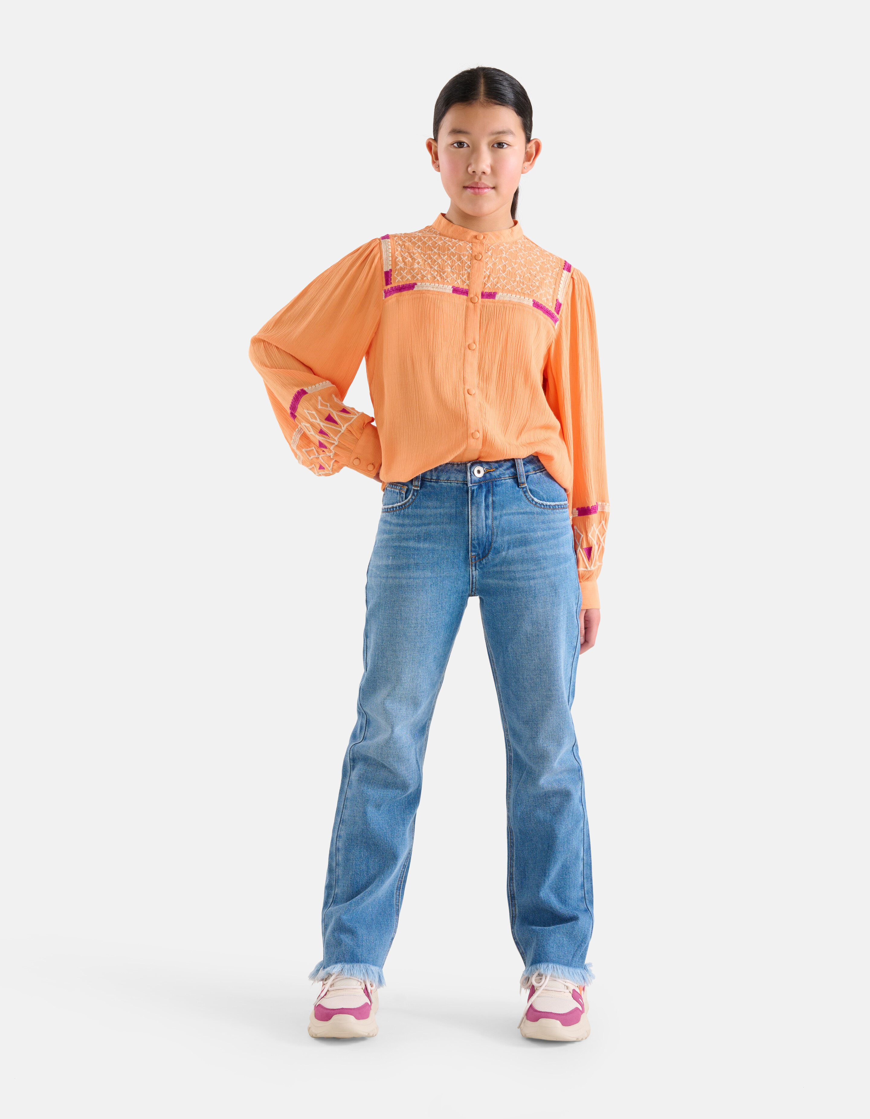 Bluse mit Stickerei Orange SHOEBY GIRLS