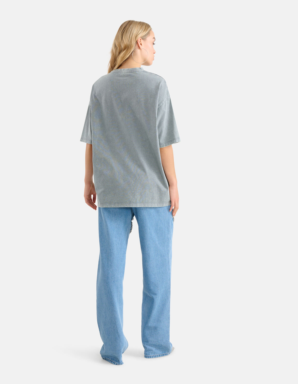 Gewaschenes T-shirt Hellgrau SHOEBY WOMEN