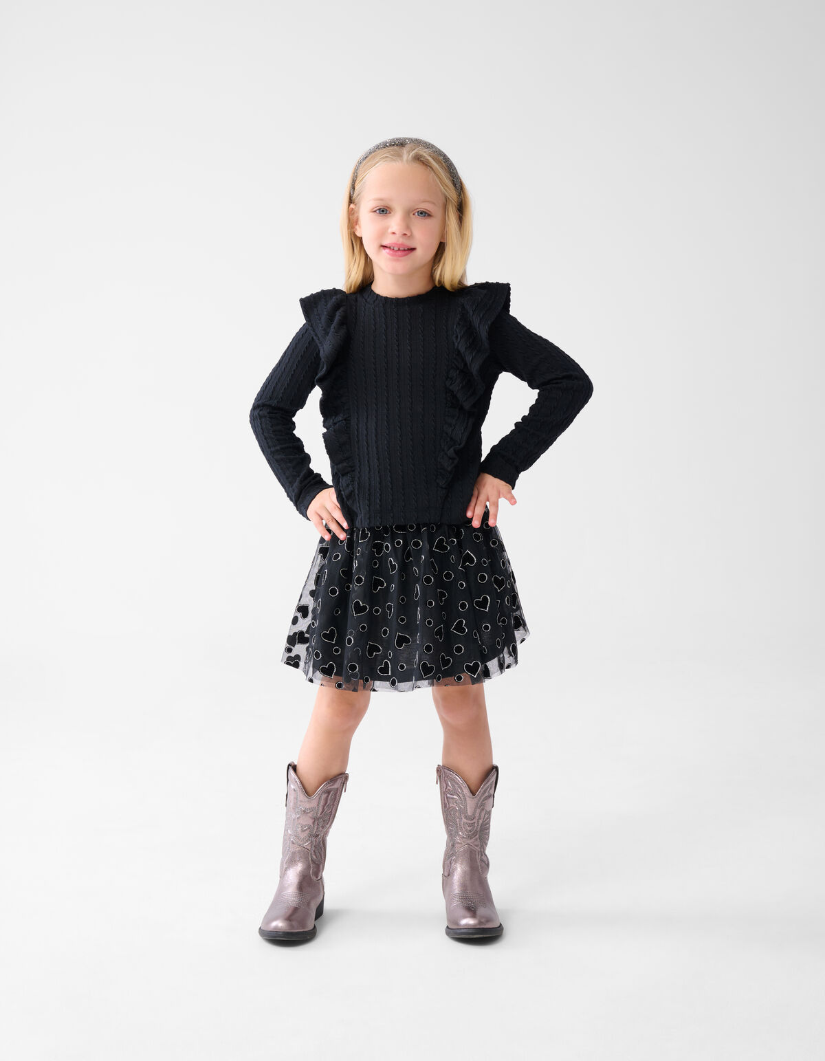 Glitter Mesh Rock Schwarz SHOEBY GIRLS