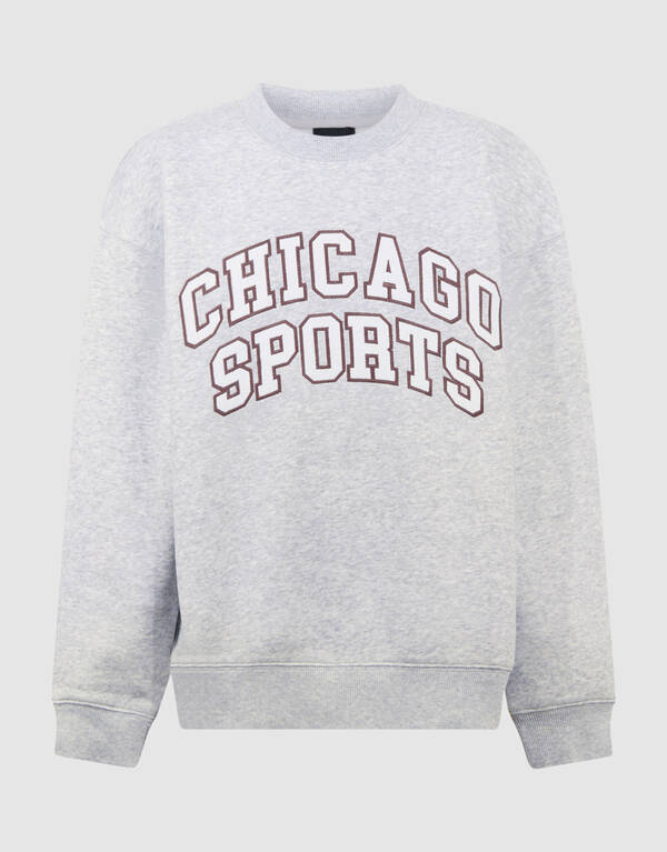 Chicago-Kunstdruck-Pullover, hellgrau SHOEBY BOYS