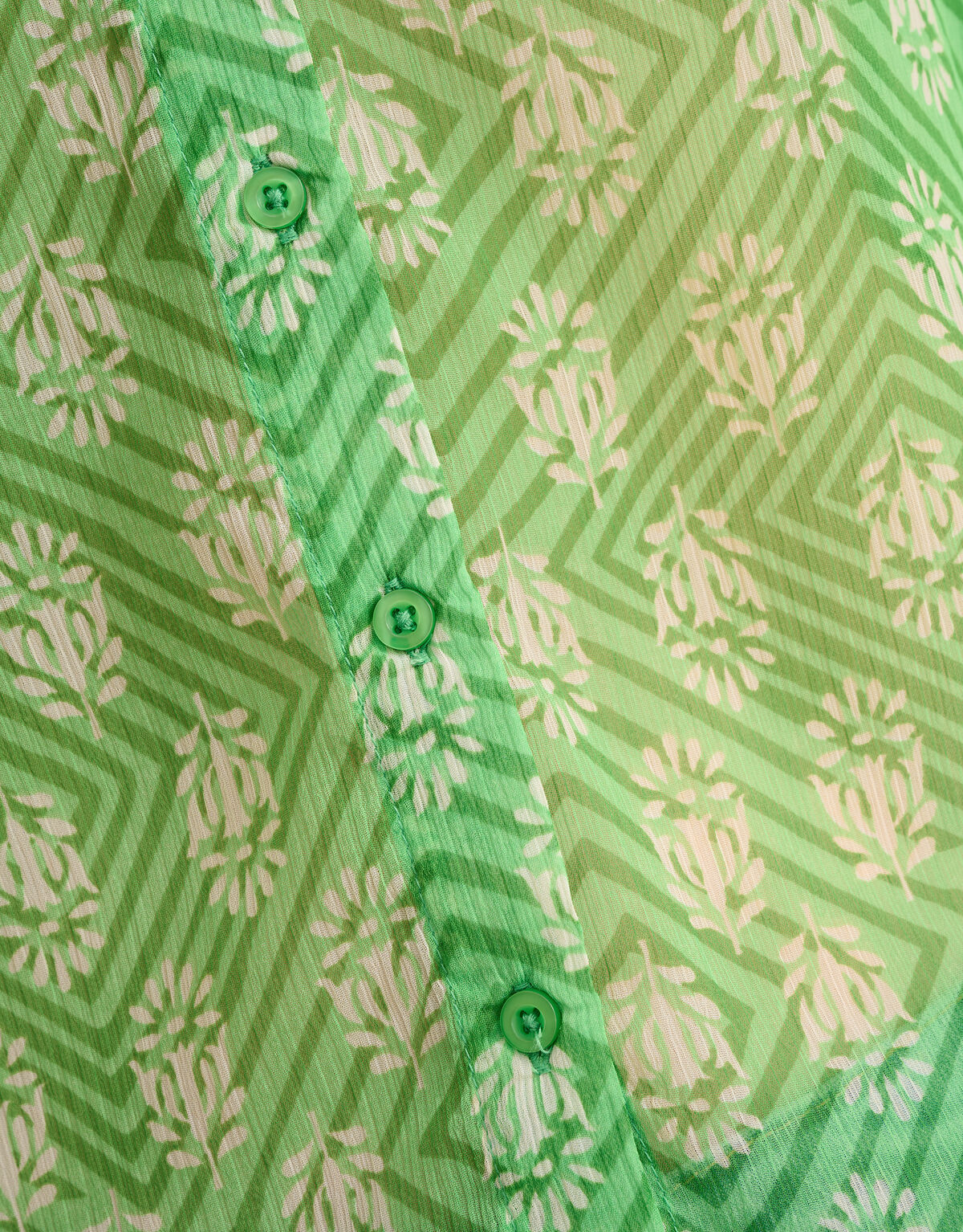 Printed Chiffon Blouse Groen SHOEBY WOMEN