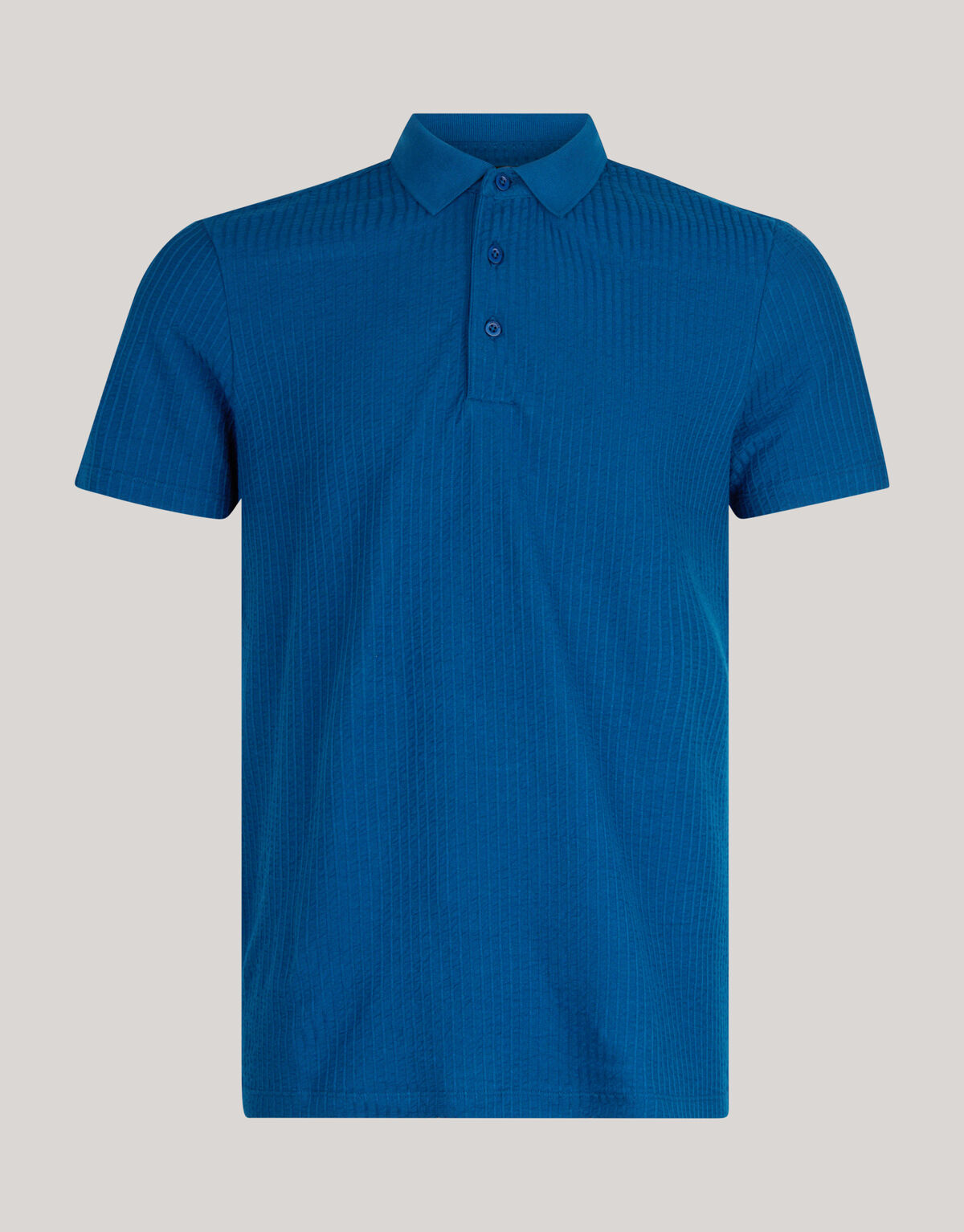 Strukturiertes Polo Blau SHOEBY MEN