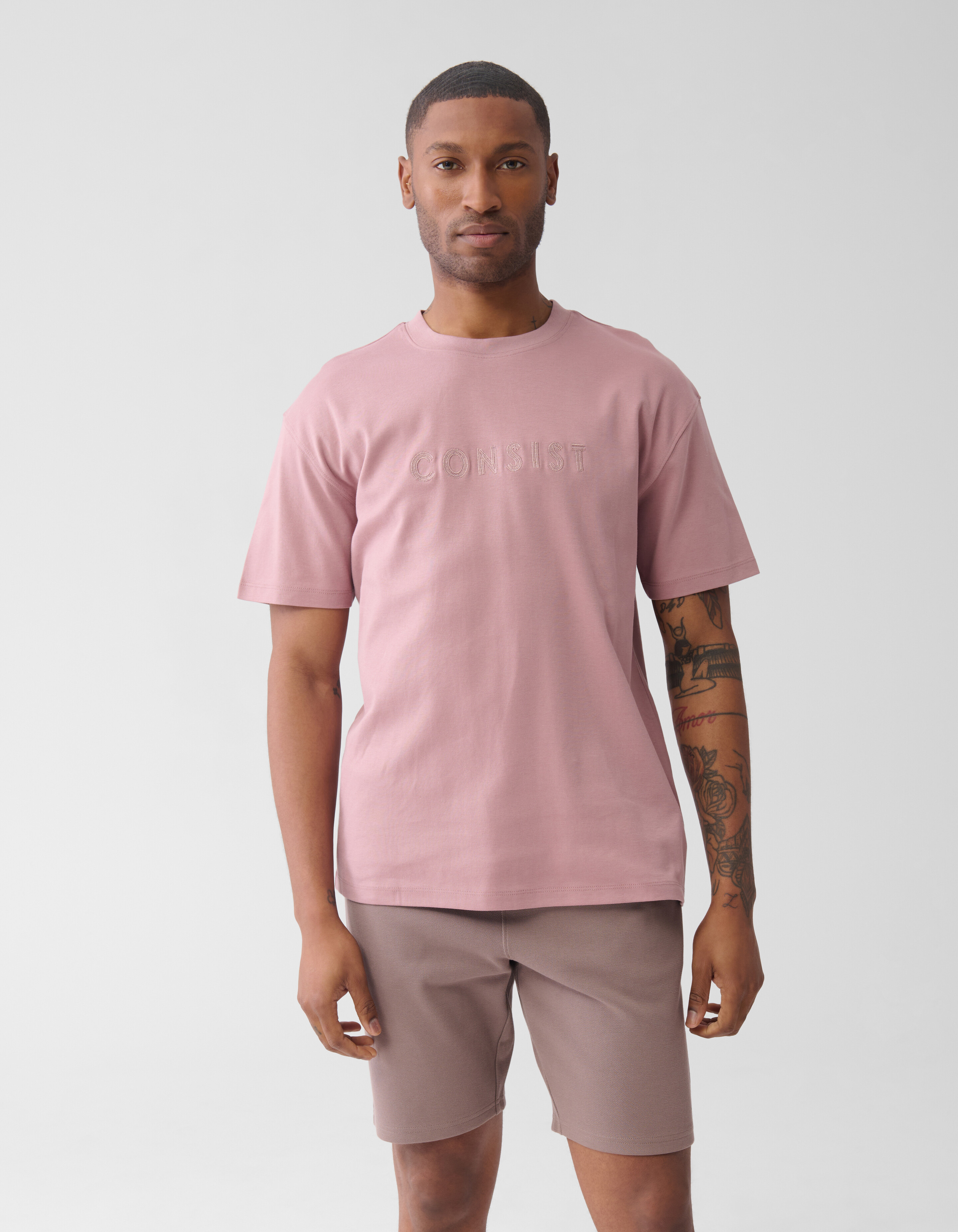 Stickerei Kunstwerk T-shirt Rosa SHOEBY MEN