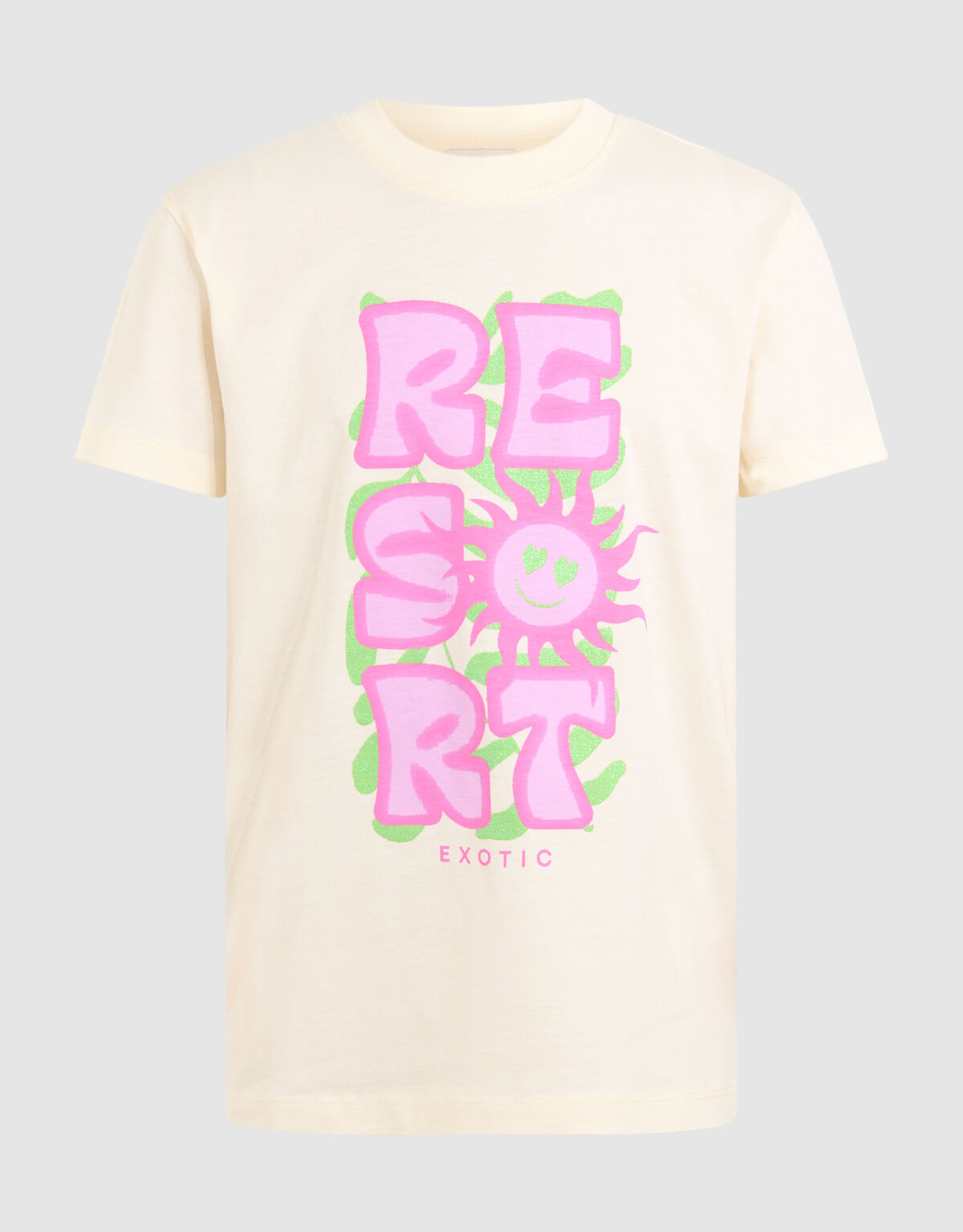 Tropisches Kunstwerk T-shirt Off White SHOEBY GIRLS
