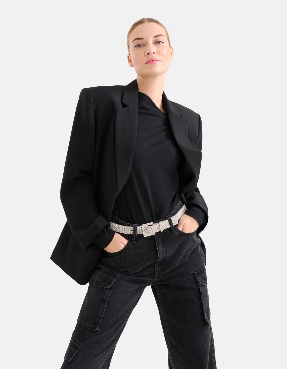 Gürtel mit silberfarbenen Strasssteinen SHOEBY ACCESSOIRES