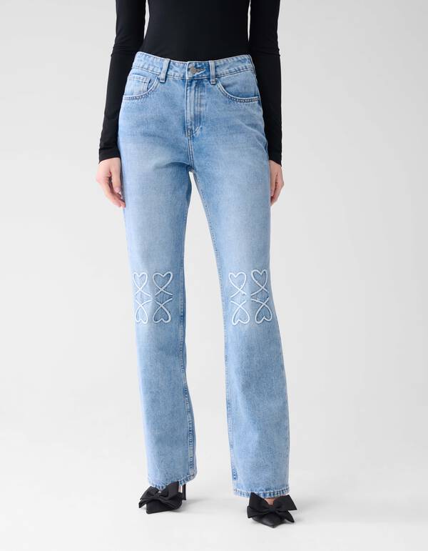 Heart Straight Fit Jeans Blau SHOEBY WOMEN